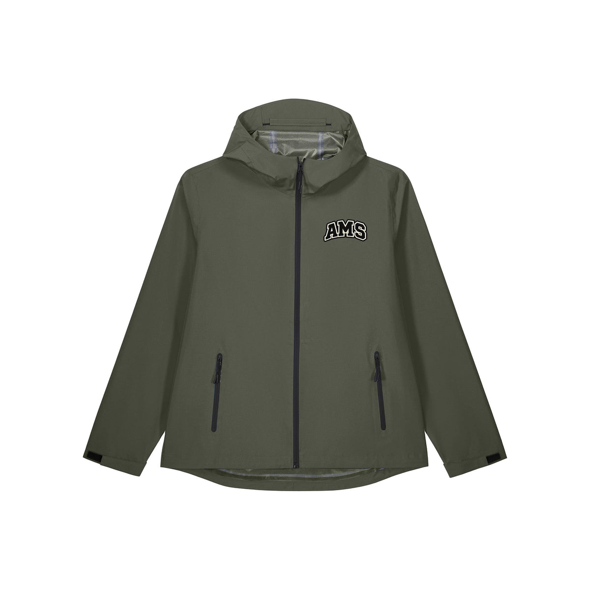 Veste AMS imperméable kaki, écusson AMS, Beauséjour