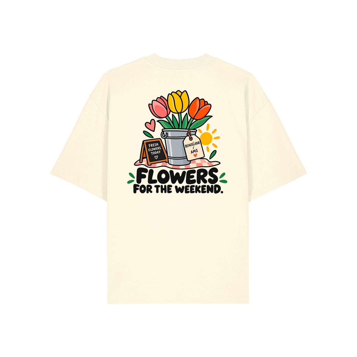 T-shirt Boxy Flowers for the week-end