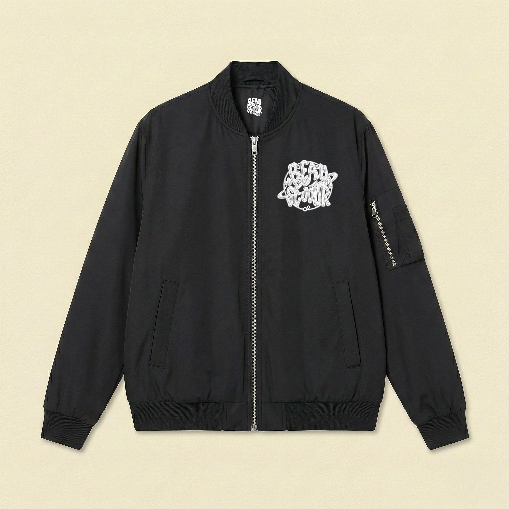 Bomber noir homme - bomber homme - bomber polyester recyclé 100%