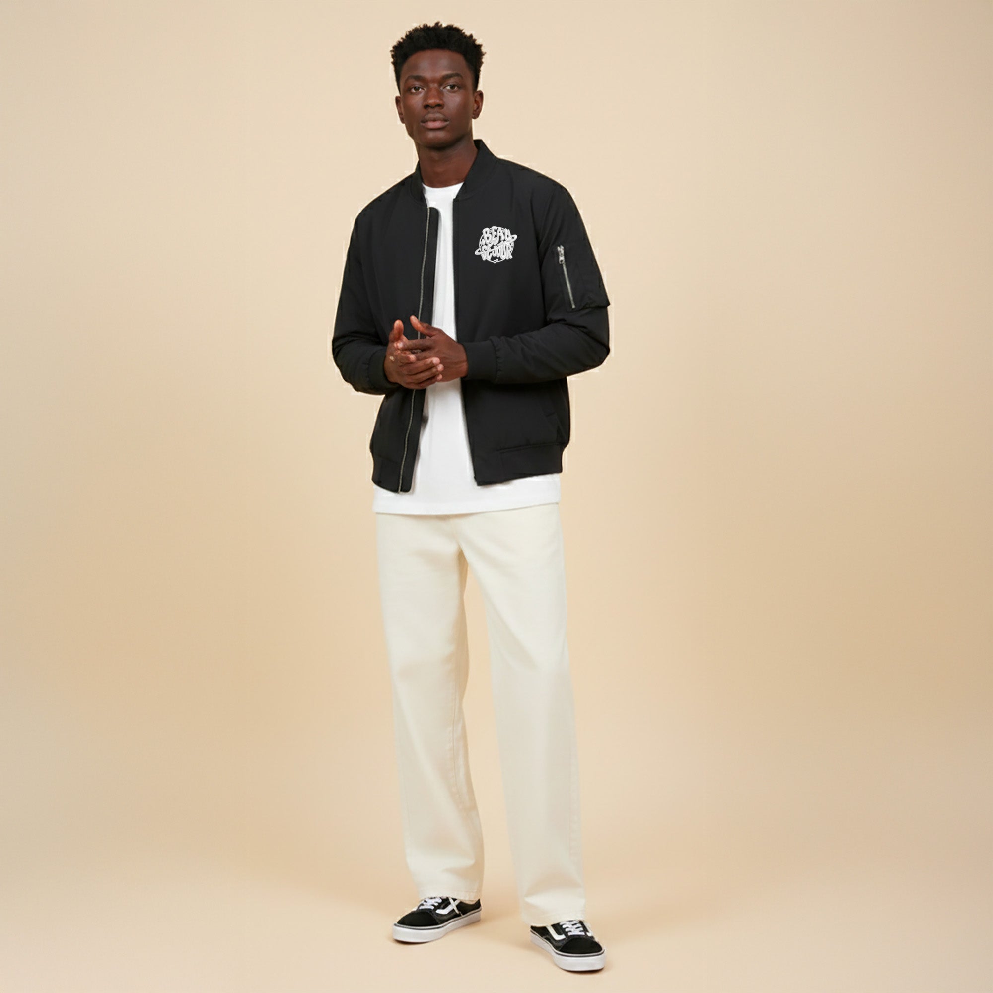 Bomber noir homme - bomber homme - bomber polyester recyclé 100%