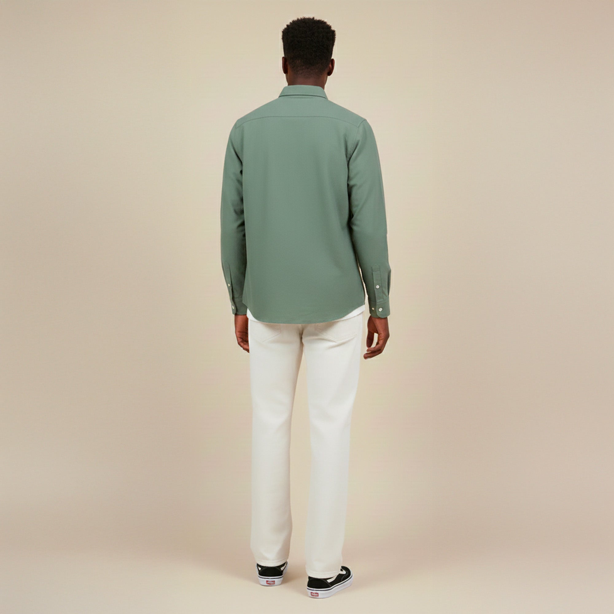 Chemise pour homme de couleur verte - 100% coton biologique - Chemise décontractée agréable a porter - Chemise Beauséjour