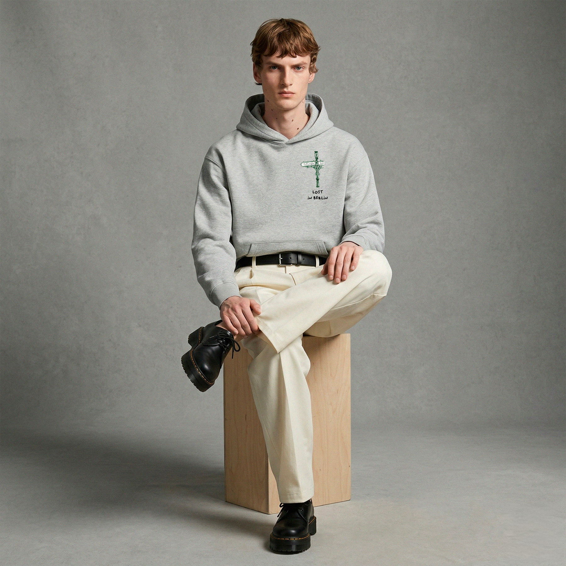 Hoodie Gris Lost in Berlin