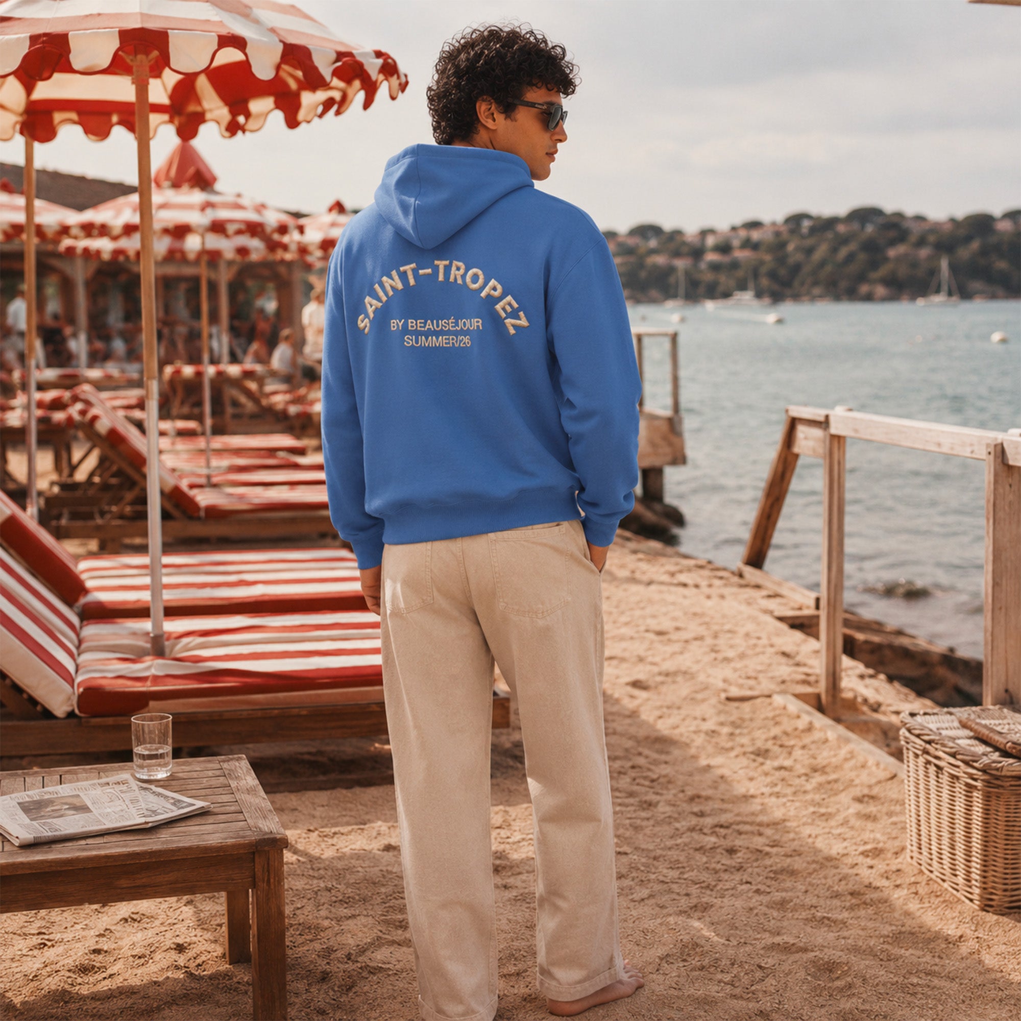 Hoodie bleu Saint-Tropez Homme