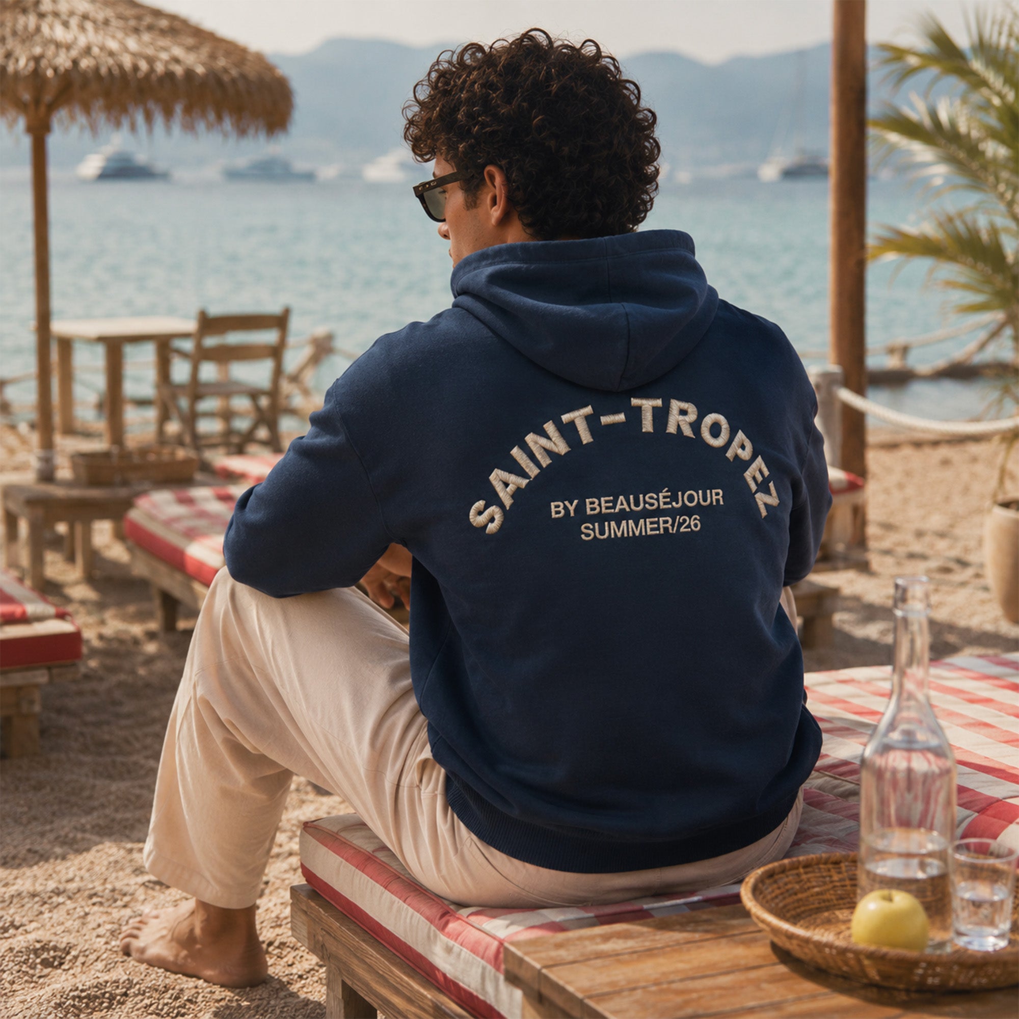 Hoodie bleu marine Saint-Tropez Homme