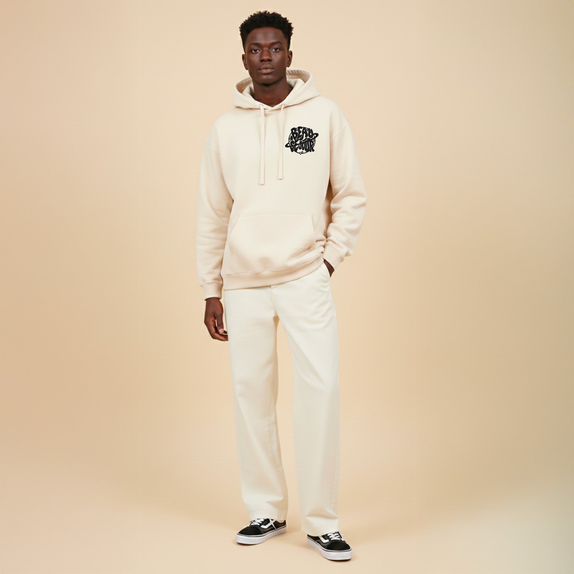 Hoodie creme homme - Hoodie oversize - Beauséjour France - Sweatshirt a capuche homme