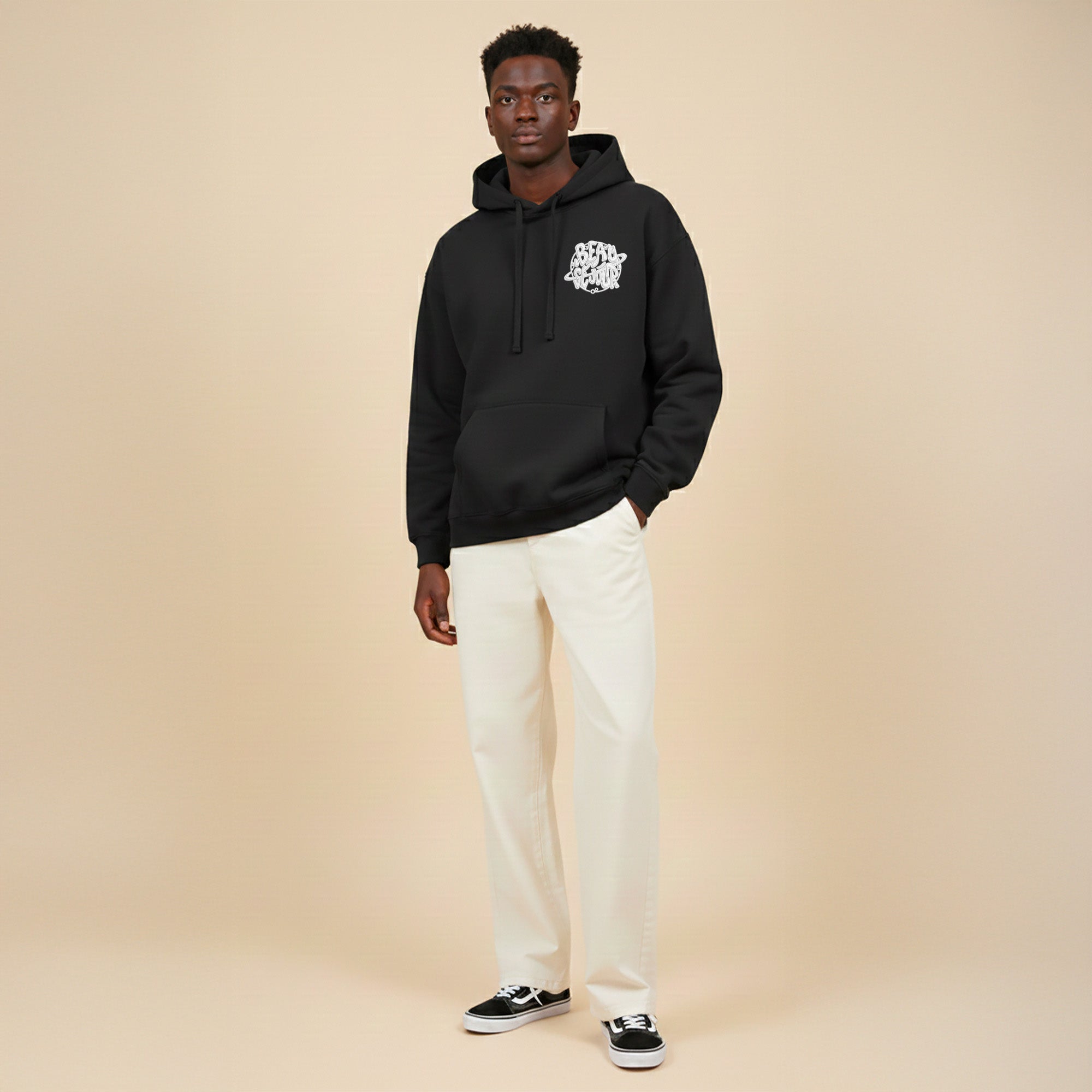 Hoodie noir homme - Hoodie oversize - Hoodie coton biologique - Hoodie pour homme