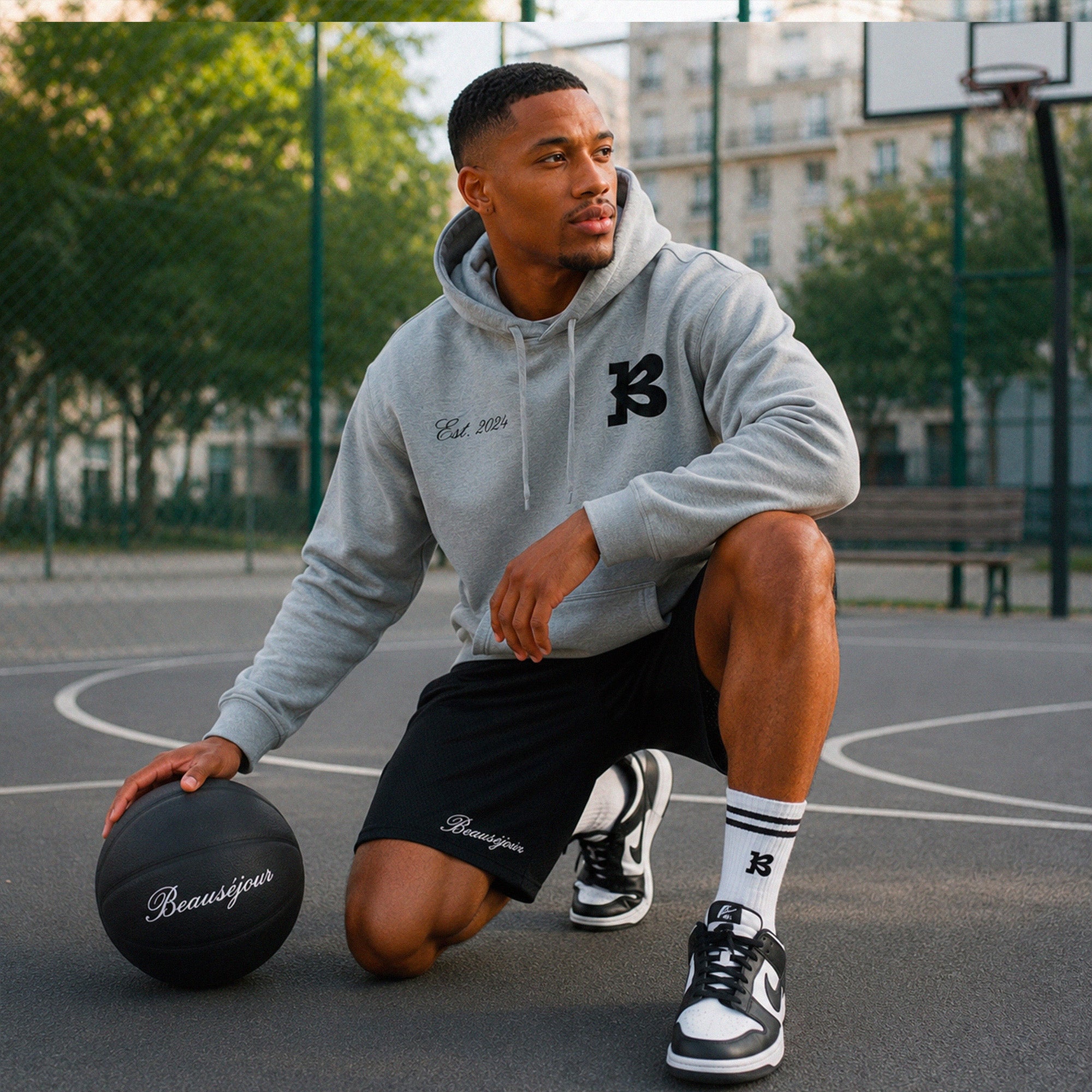 Hoodie « Est. 2024 » Gris Chiné – Beauséjour Basketball Club®