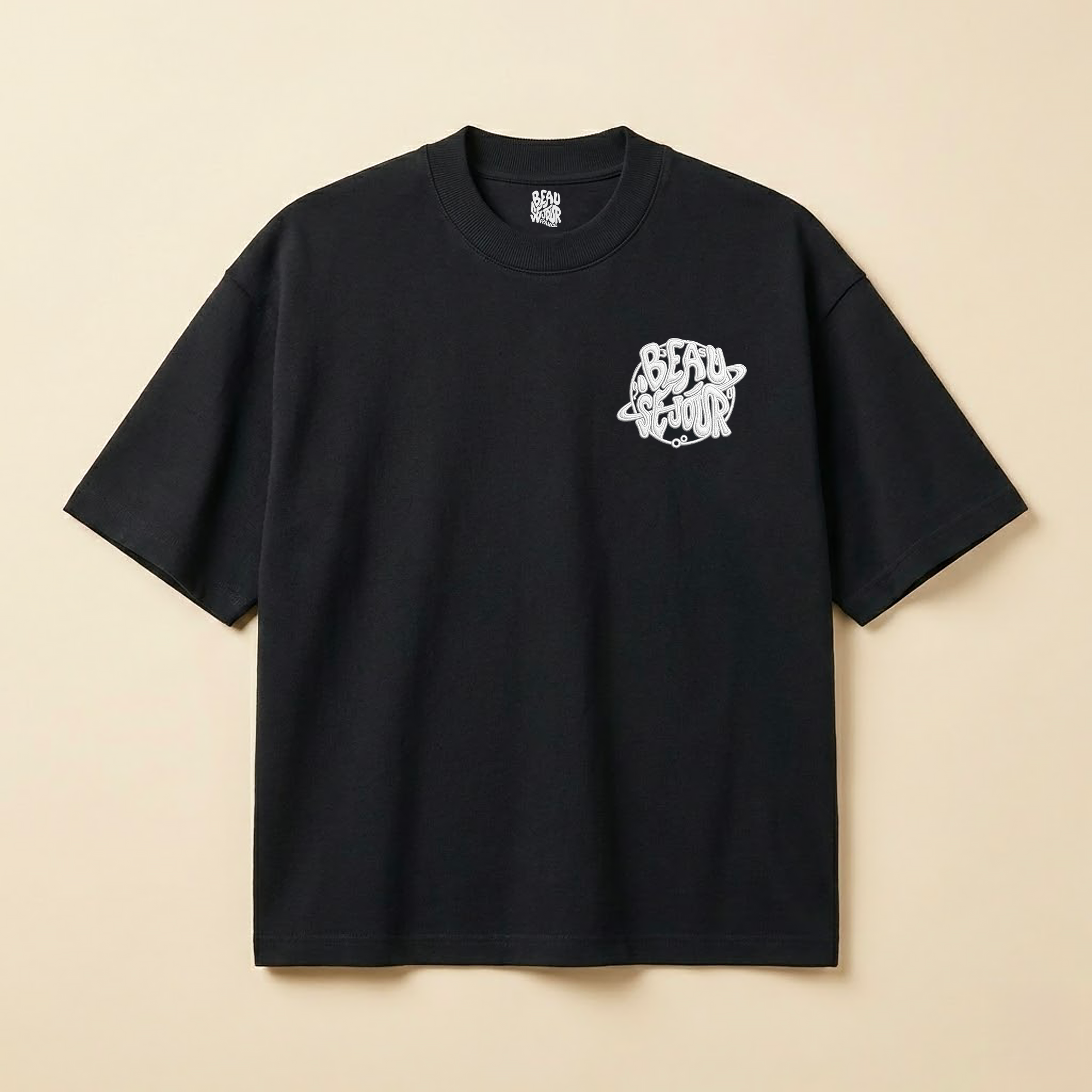 T-Shirt boxy noir - T-Shirt large homme - Beauséjour - Coupe large