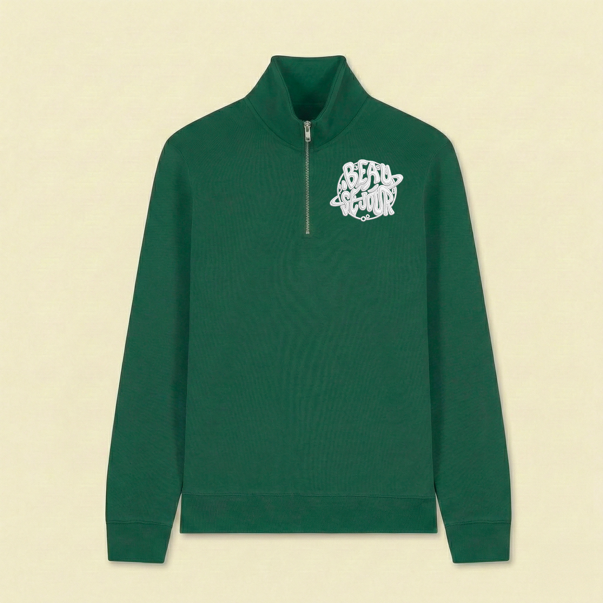 Sweat Trucker vert - Sweat zippé homme - Sweat pour homme - 280 grammes - Beauséjour - Coton biologique