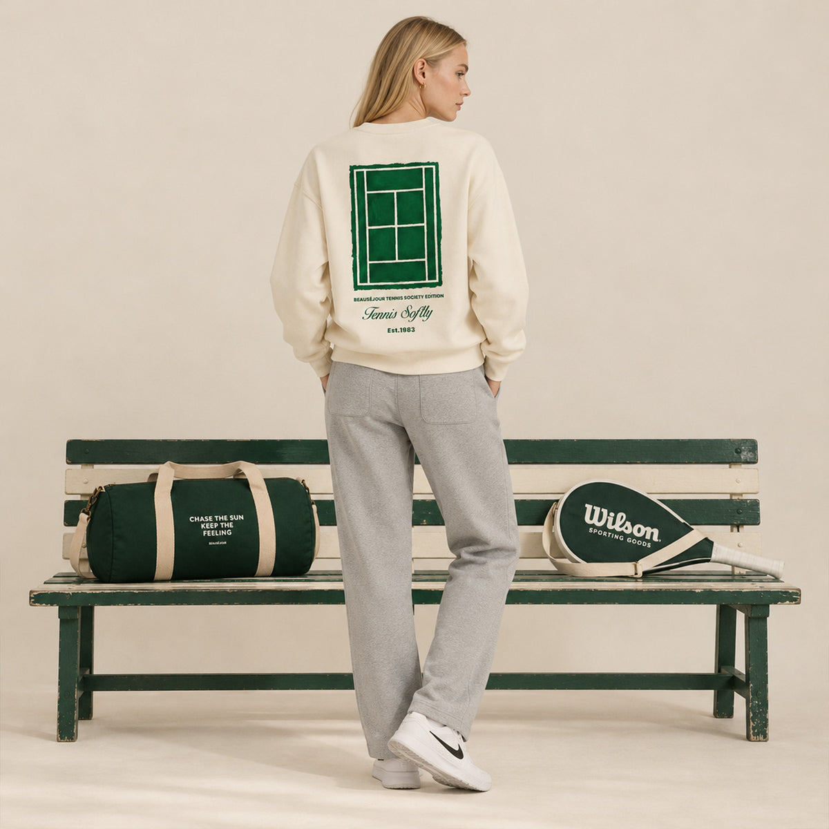 Sweatshirt tennis gazon