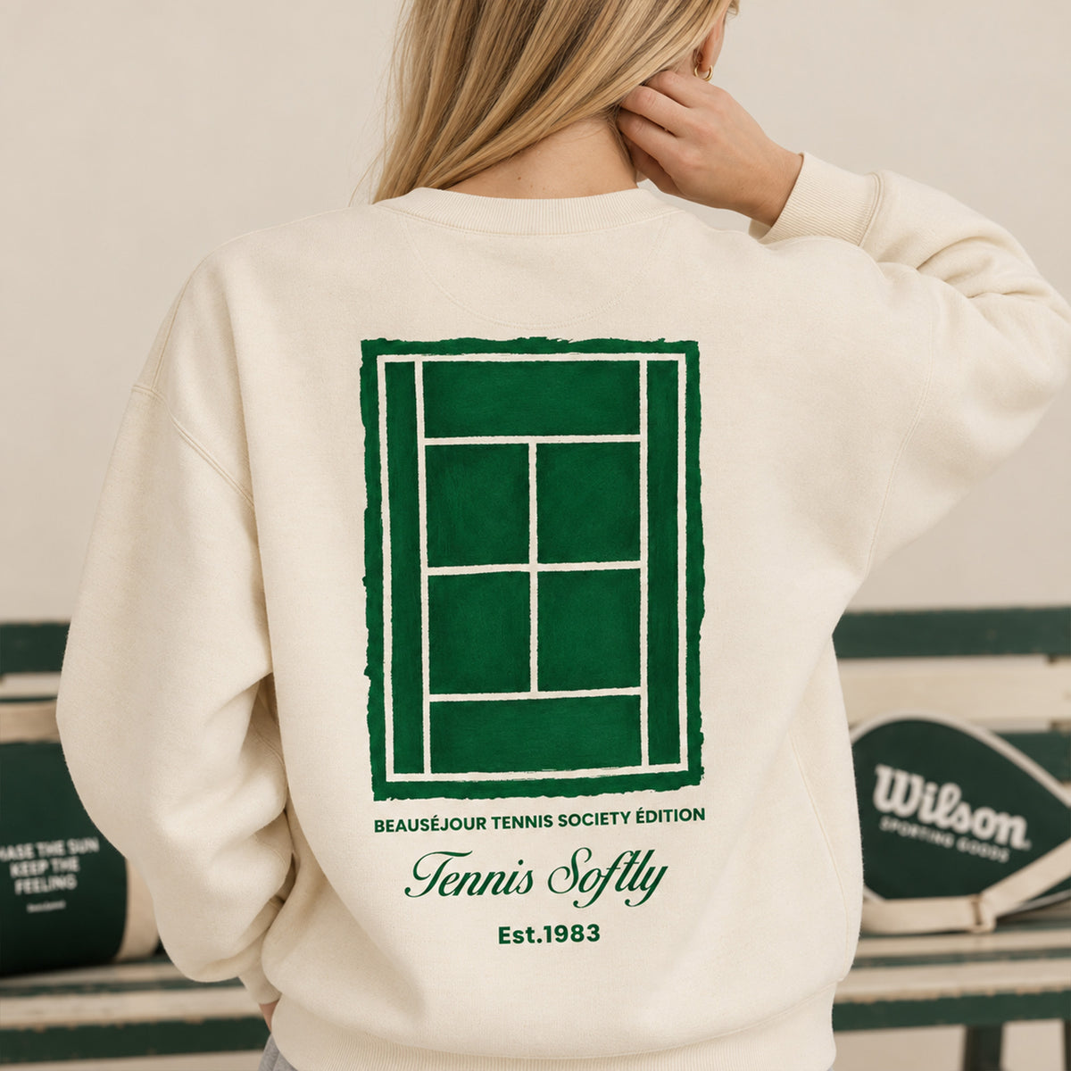 Sweatshirt tennis gazon