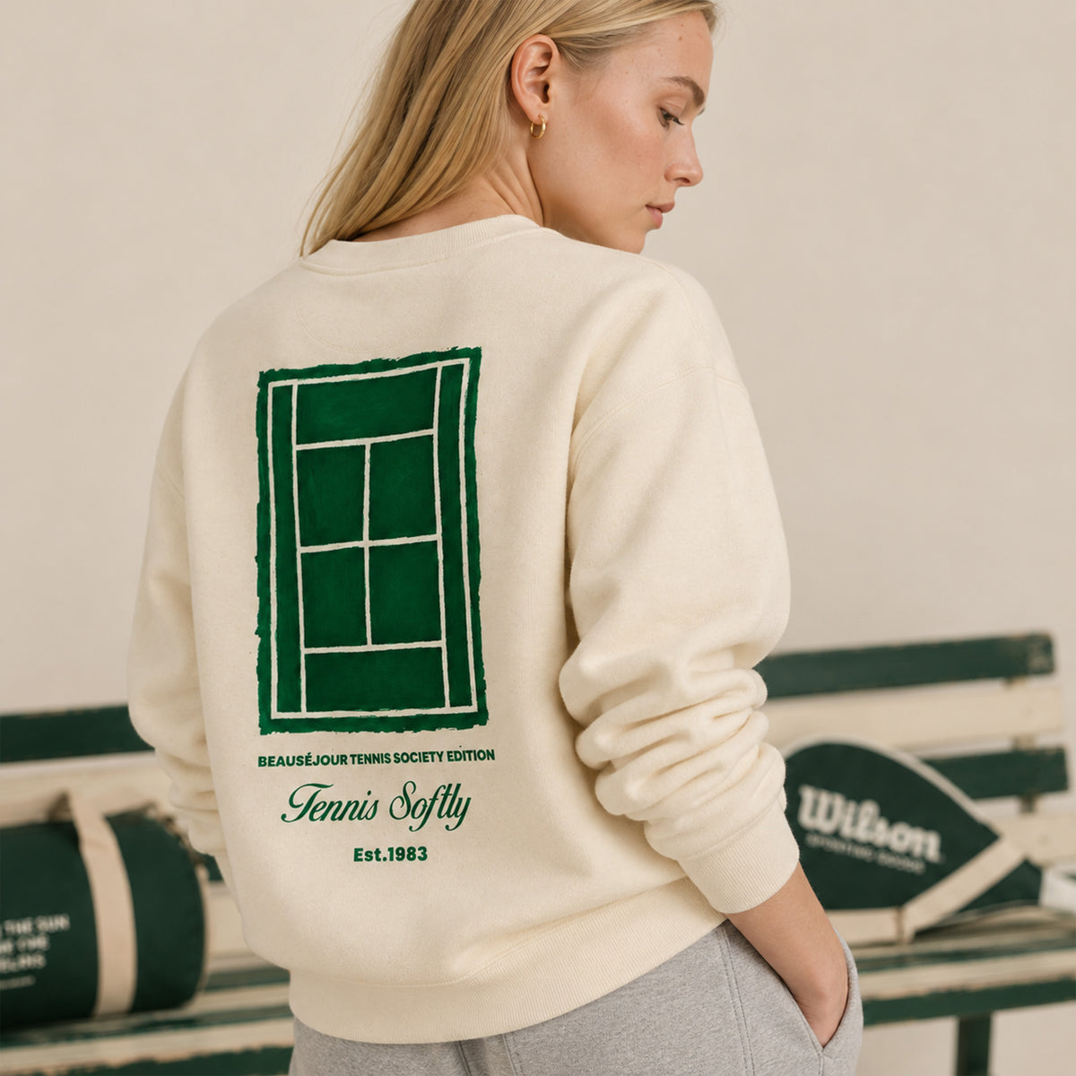 Sweatshirt tennis gazon