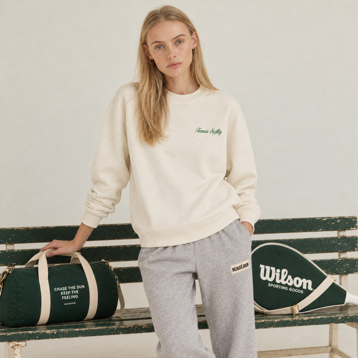 Sweatshirt tennis gazon