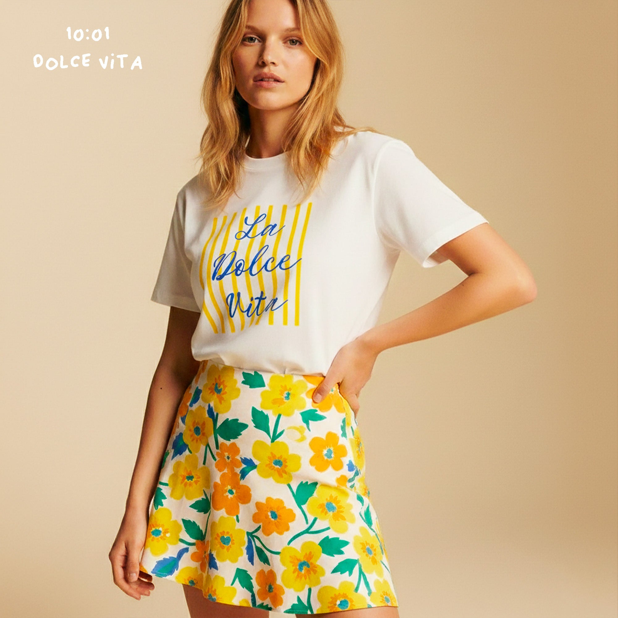 T-Shirt la dolce vita - T-Shirt blanc femme - T-Shirt dolce vita - T-Shirt été - T-Shirt léger