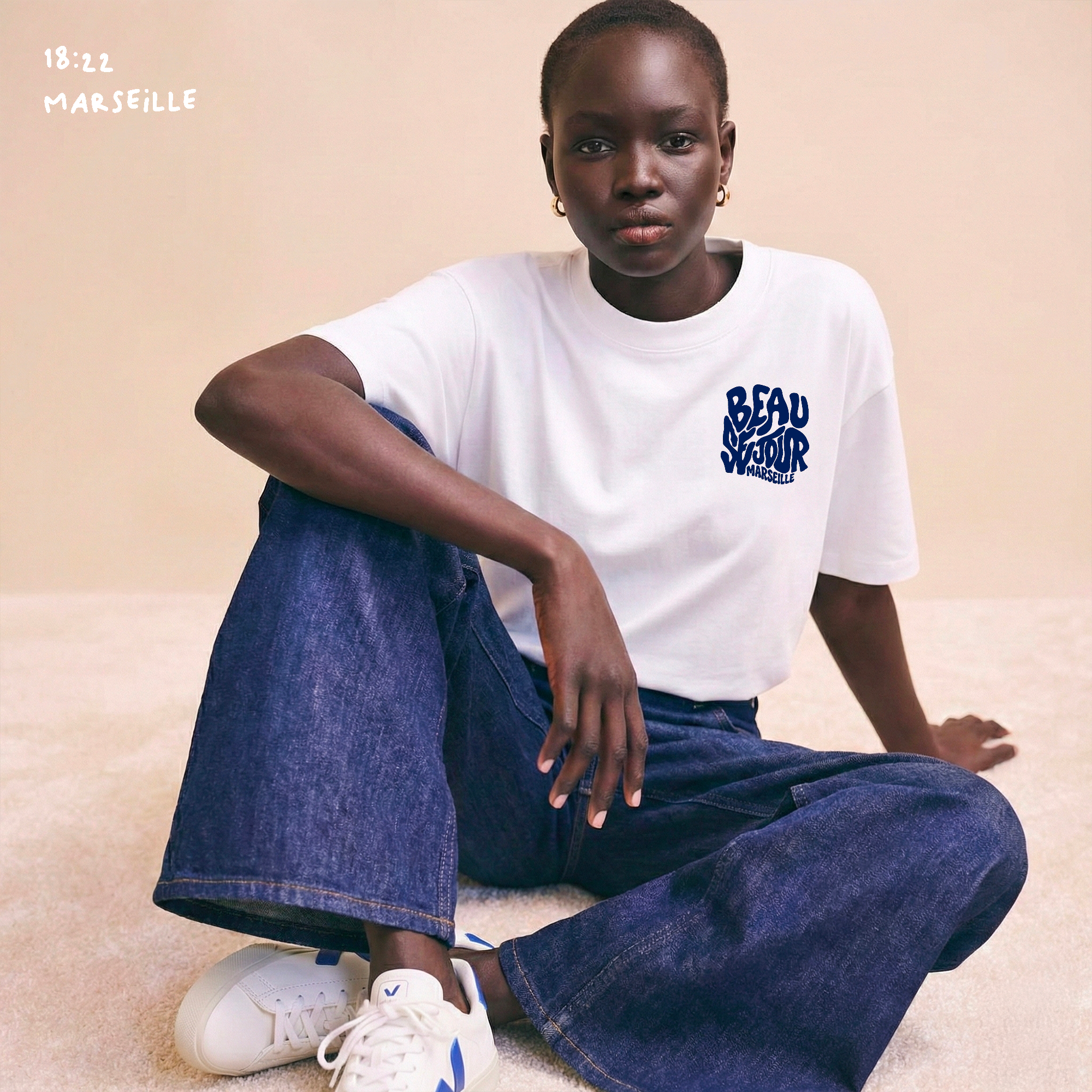 T-Shirt Marseille - Beauséjour France - Coupe large unisexe.