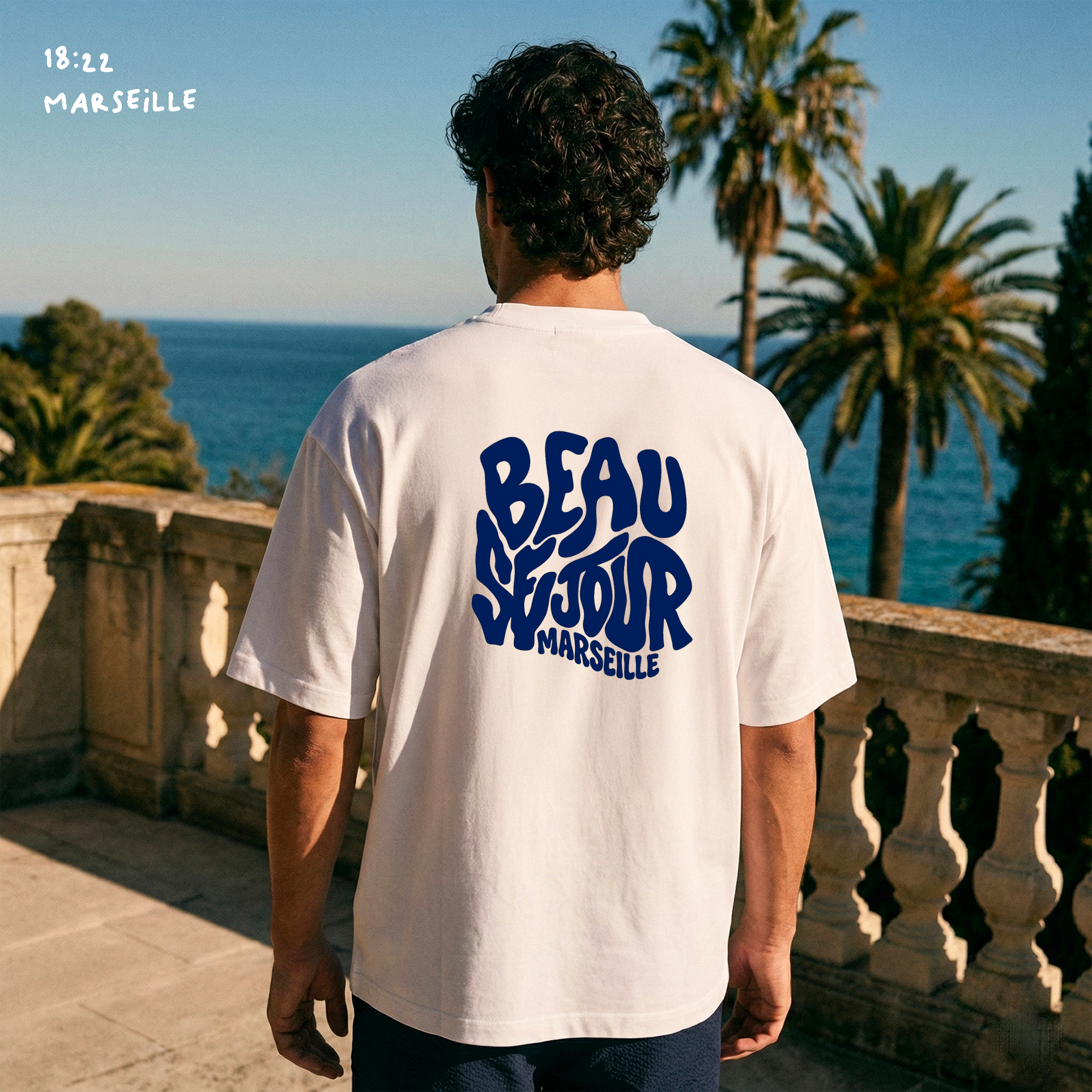 T-Shirt Marseille - Beauséjour France - Coupe large unisexe.