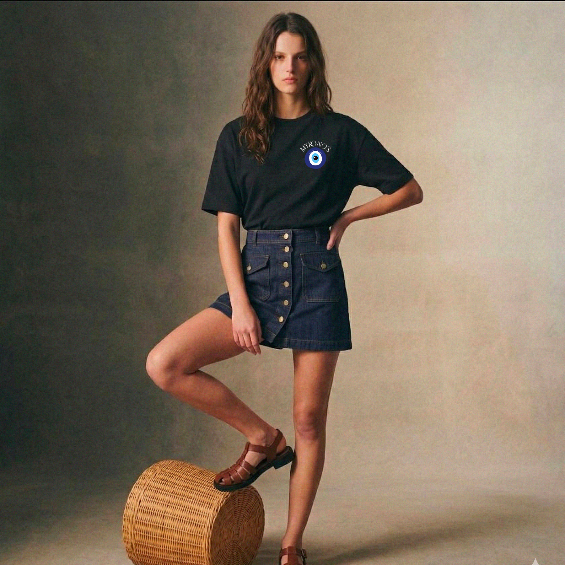 T-Shirt noir Mykonos
