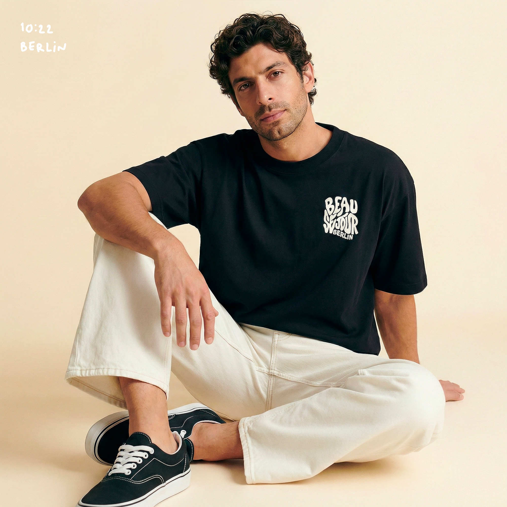 T-Shirt Berlin - Beauséjour France - Coupe large - T-Shirt noir unisexe.