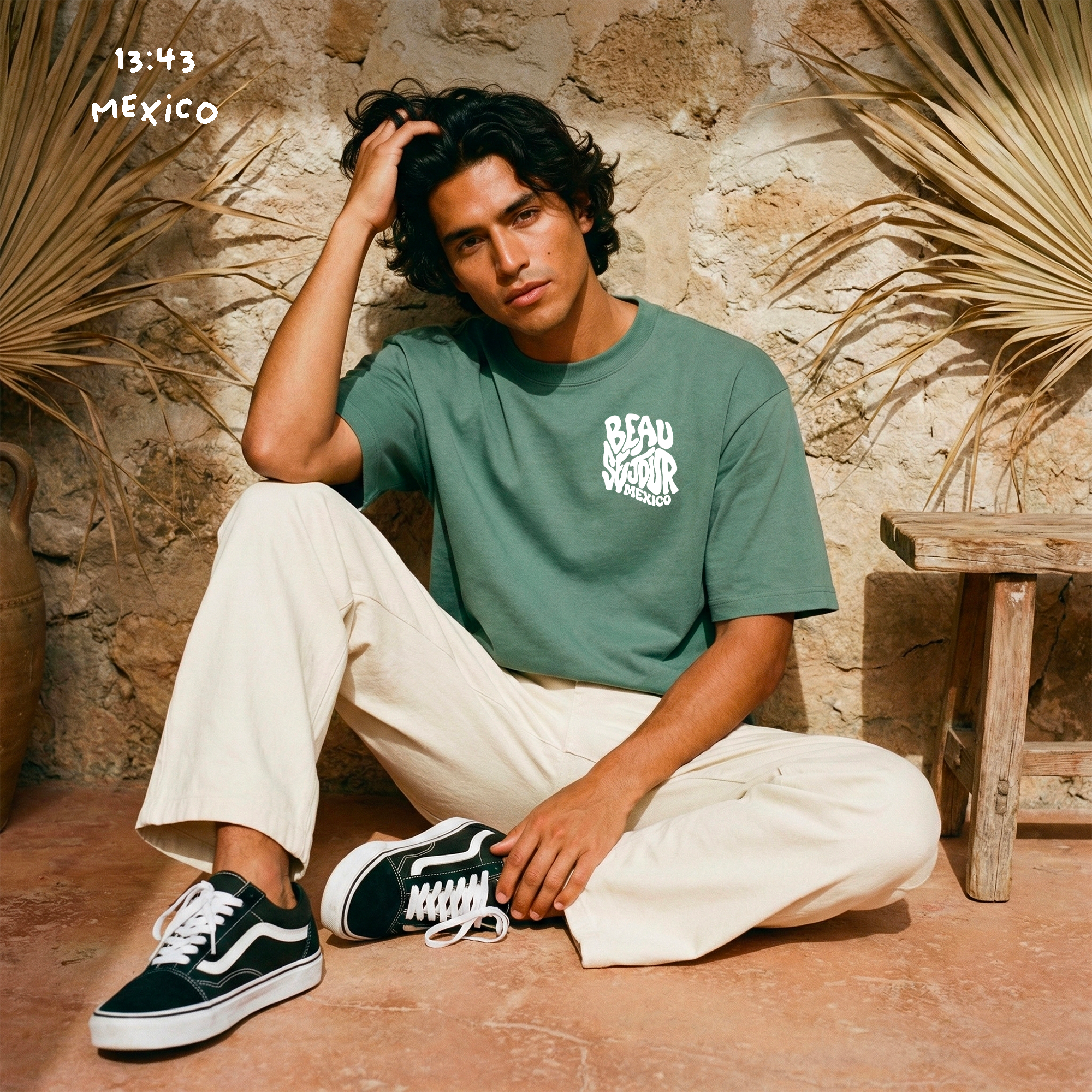 T-Shirt Mexico - Beauséjour France - Coupe large - T-Shirt vert unisexe