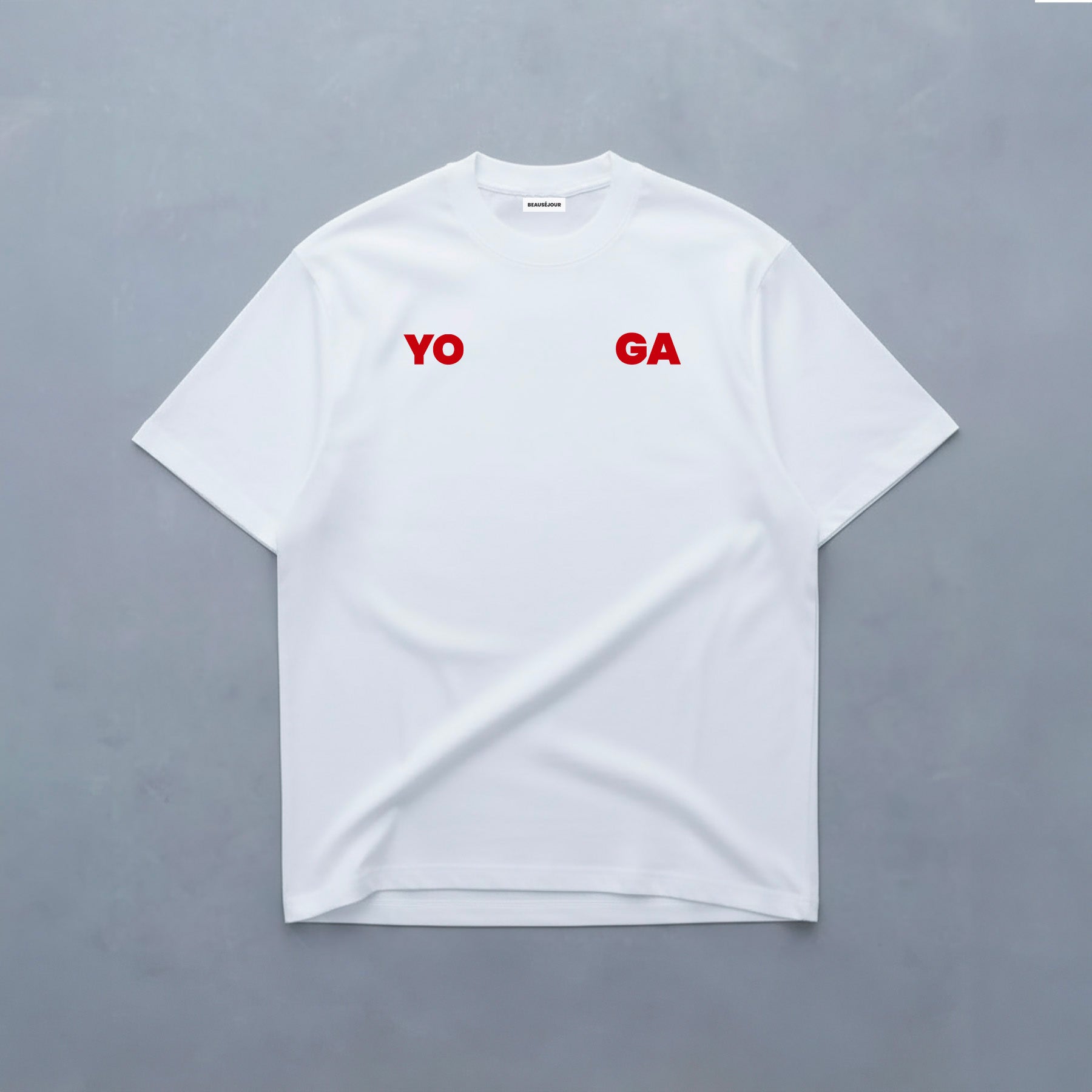 TShirt blanc en coton biologique Yoga.