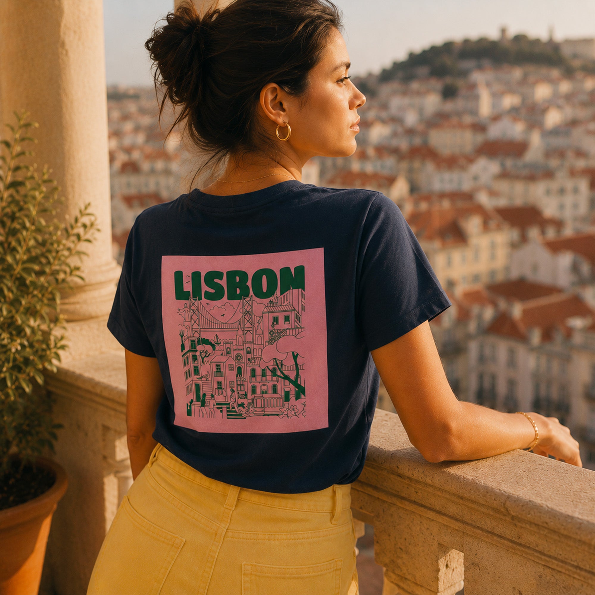T-Shirt bleu marine Lisbonne