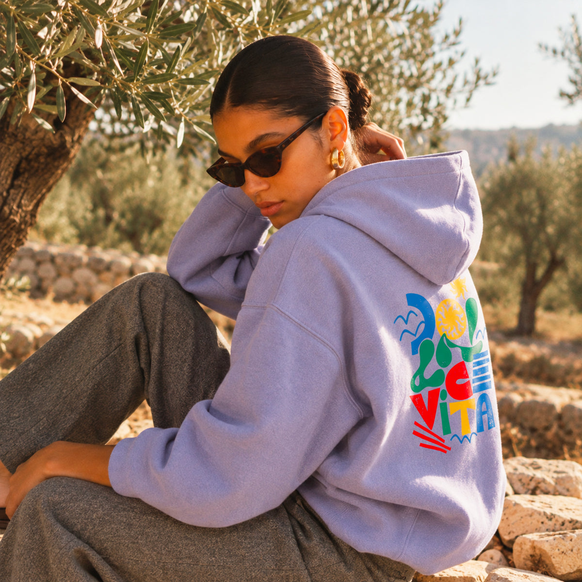 Hoodie Lavande Dolce vita colorée