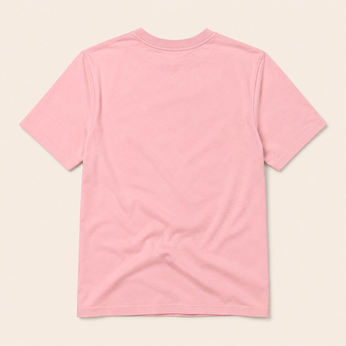 T-shirt rose Ciao Bella Beauséjour vu de dos, jersey 100% coton biologique 180g avec bande de propreté intérieure au col et design Beauséjour.