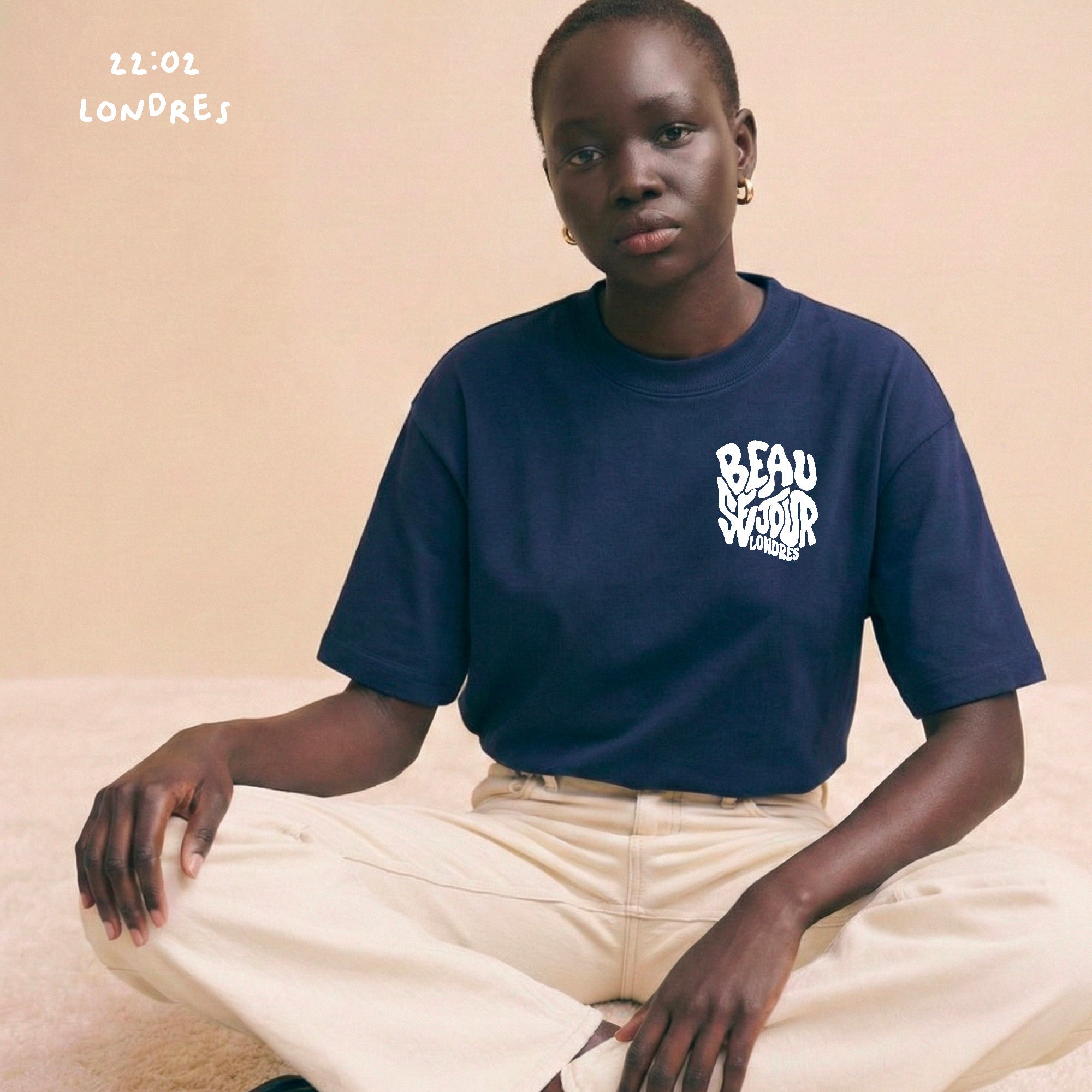 T-Shirt bleu marine Londres - T-Shirt londres - T-Shirt beauséjour Londres - londres - T-Shirt large pour les amoureux de londres - Beauséjour France