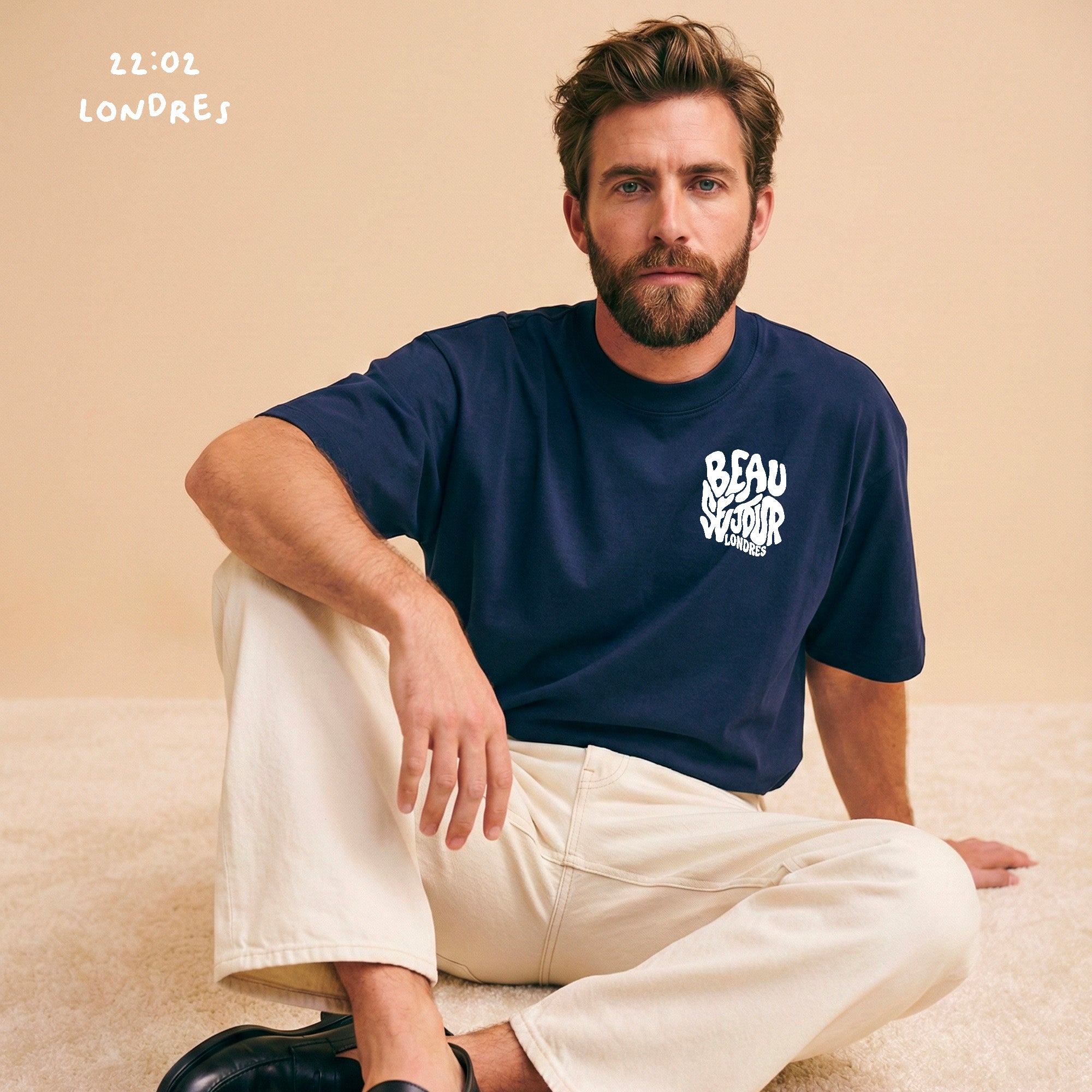 T-Shirt bleu marine Londres - T-Shirt londres - T-Shirt beauséjour Londres - londres - T-Shirt large pour les amoureux de londres - Beauséjour France