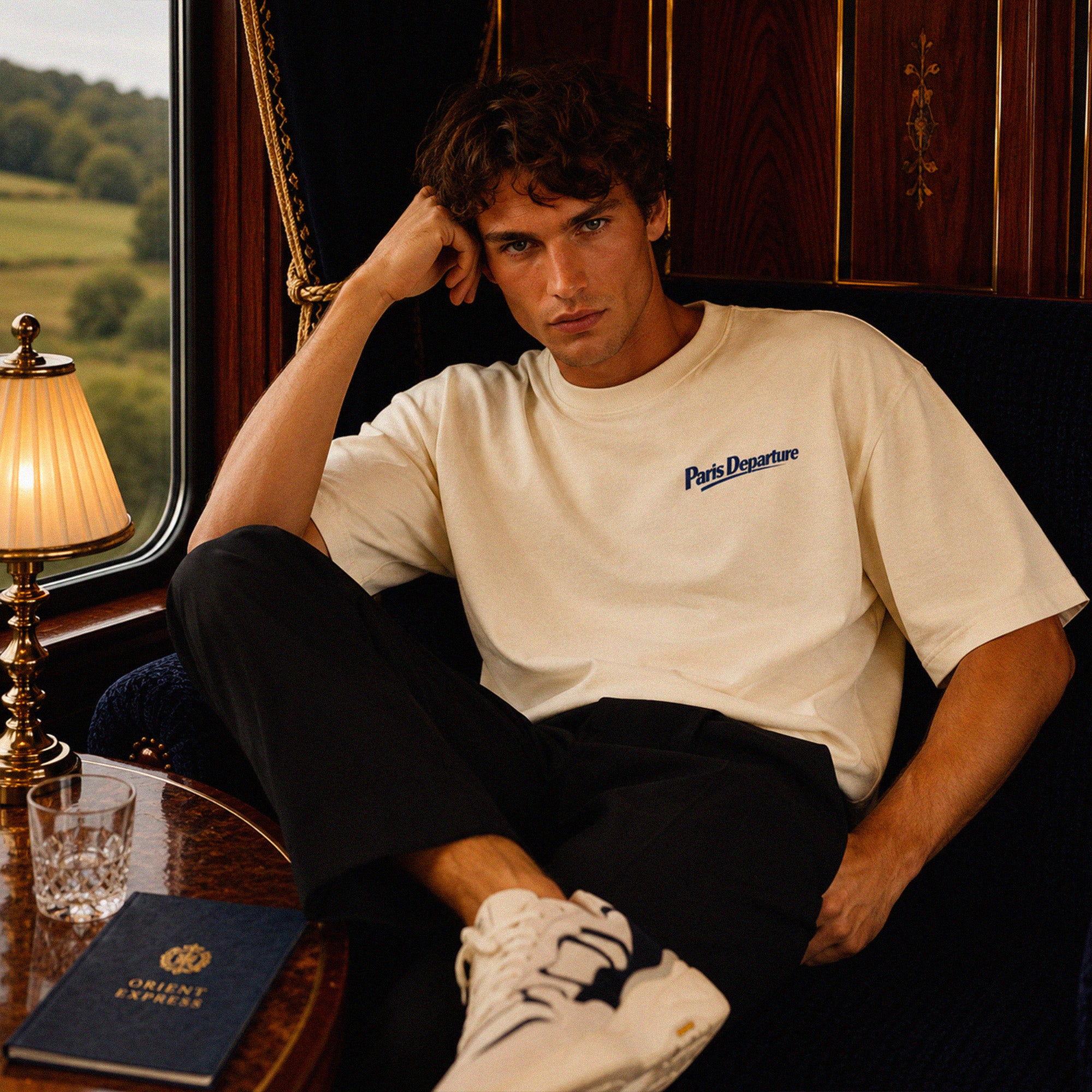 Collection Beauséjour Orient Express t-shirt Paris Departure creme inspiration voyage premium