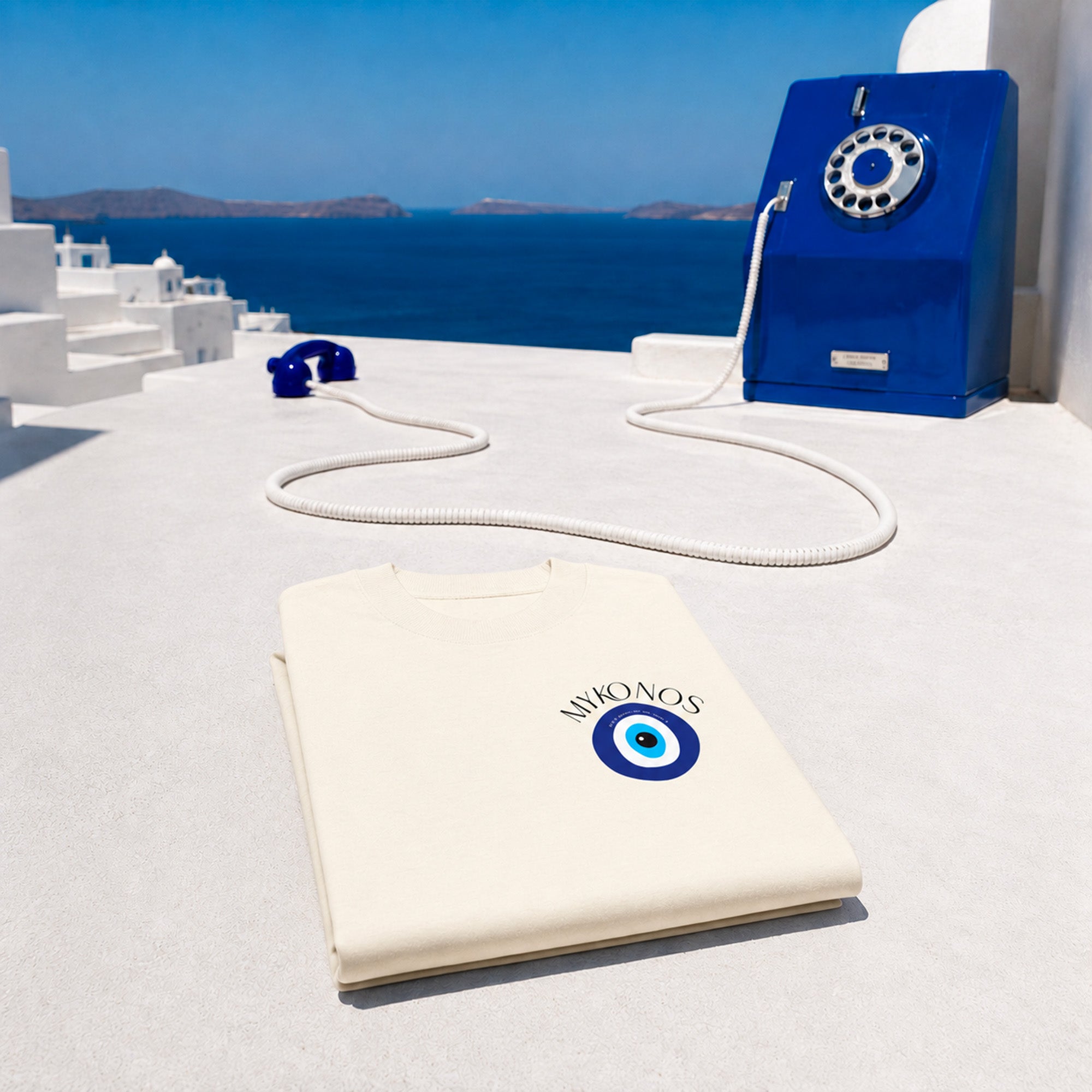 T-Shirt boxy creme Mykonos