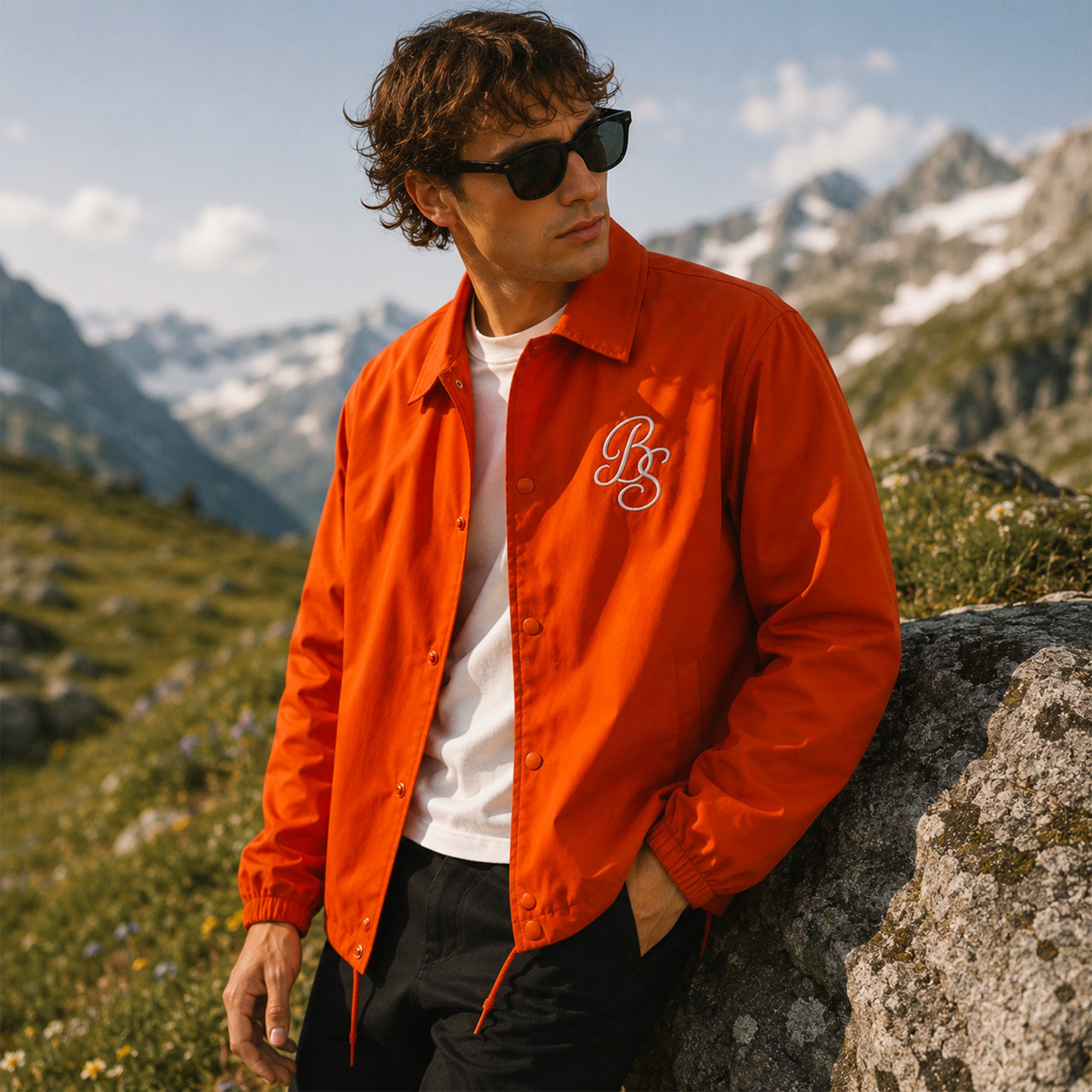 veste legere homme polyester recycle en bord de mer