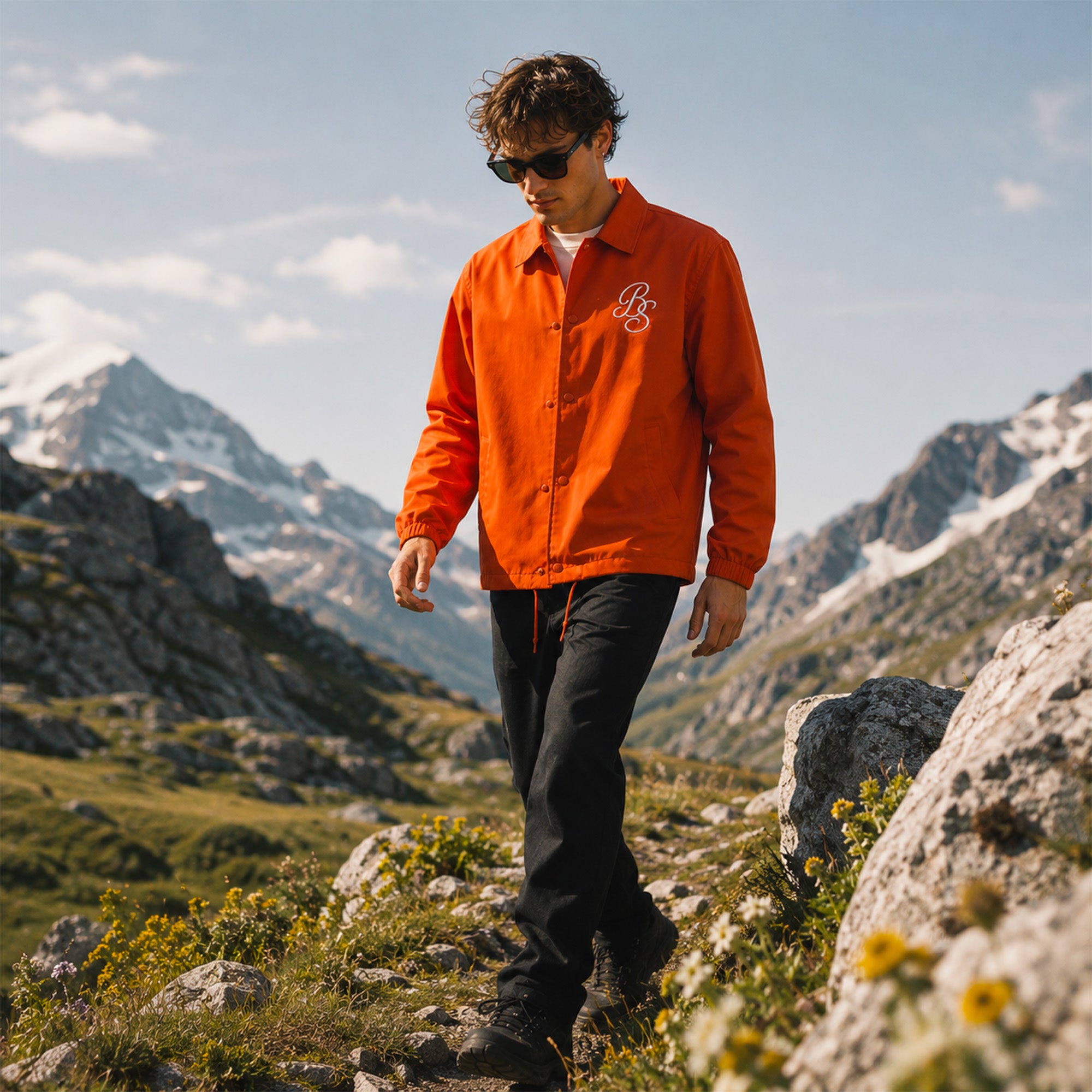 veste outdoor homme orange style resortwear beausejour