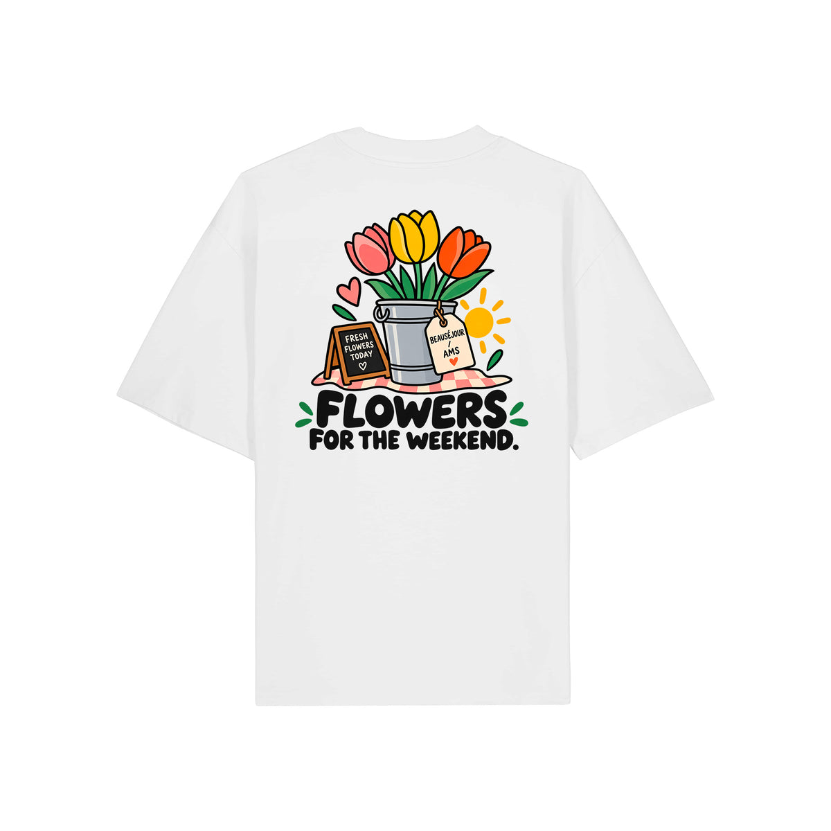 T-shirt Boxy Flowers for the week-end