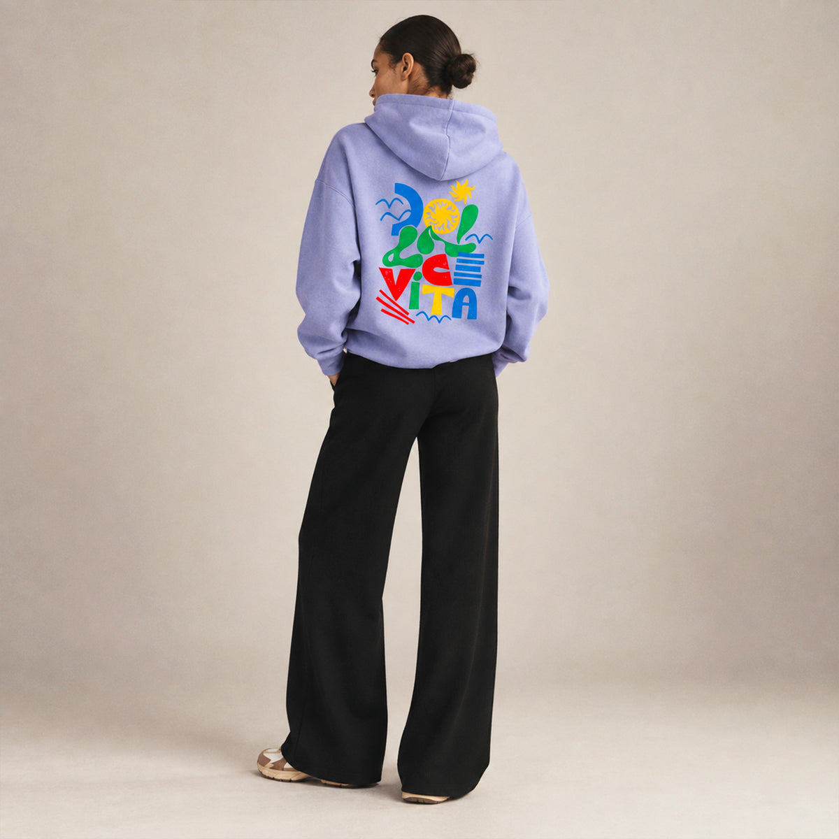 Hoodie lavande Dolce Vita colorée Beauséjour, vue produit studio.