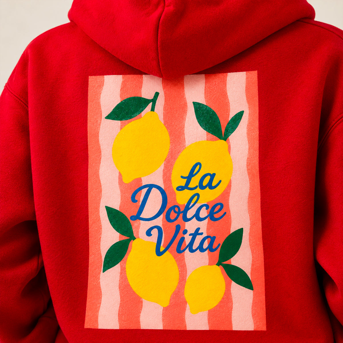 Hoodie rouge Dolce Vita citron Beauséjour, vue produit.