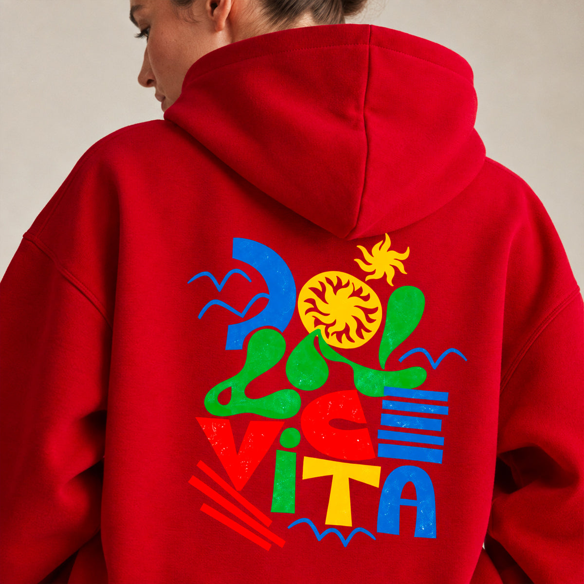 Hoodie rouge Dolce Vita colorée Beauséjour, vue produit.