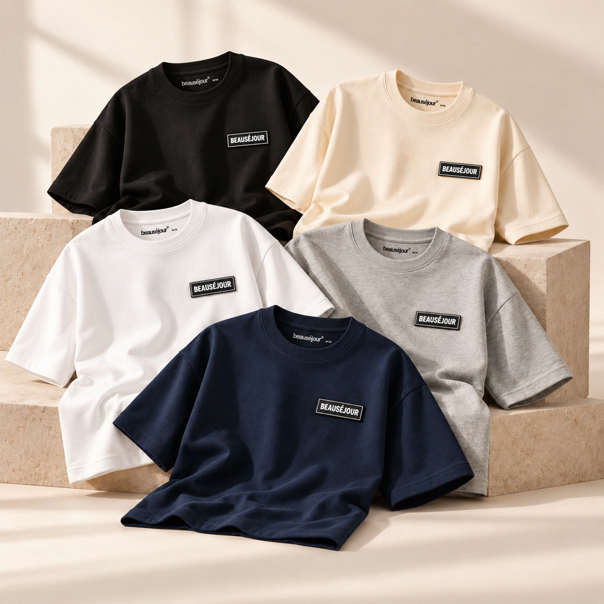 Pack de 5 T-shirts Boxy Beauséjour