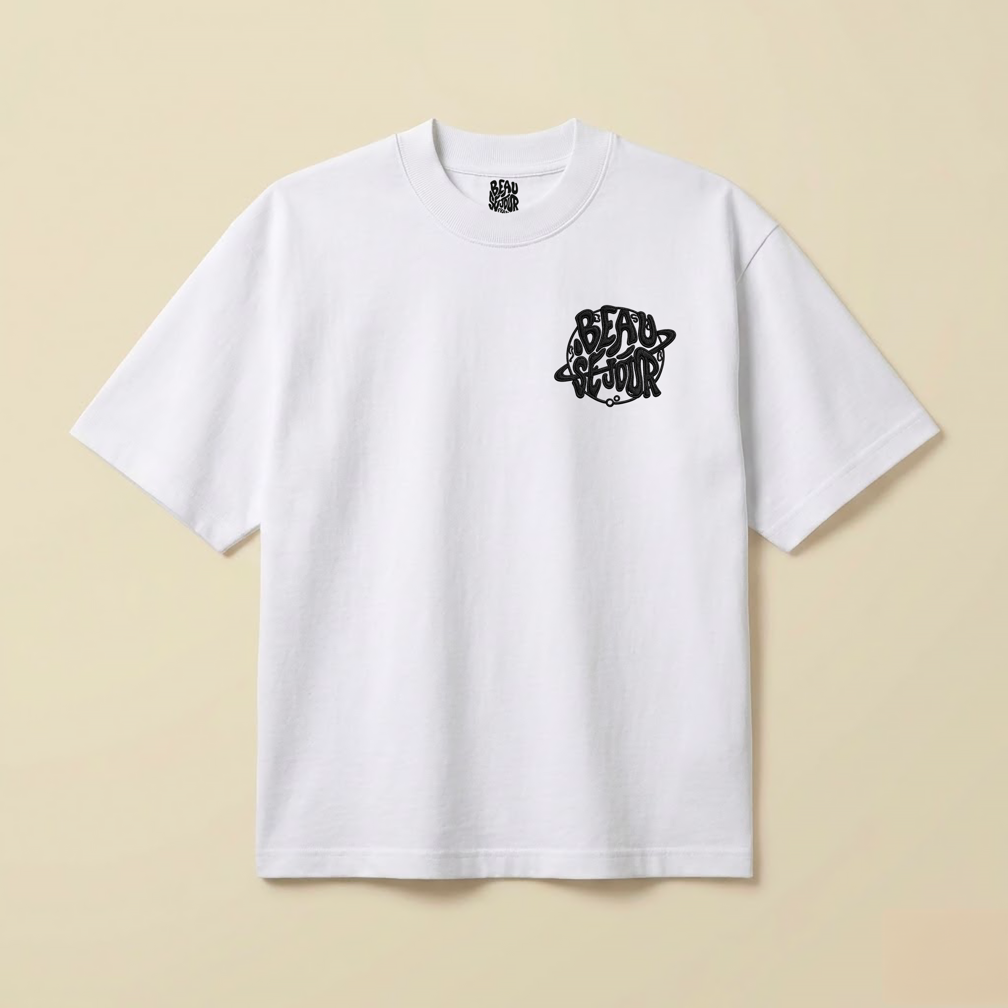 T-Shirt boxy blanc - T-Shirt large homme - Beauséjour - Coupe large