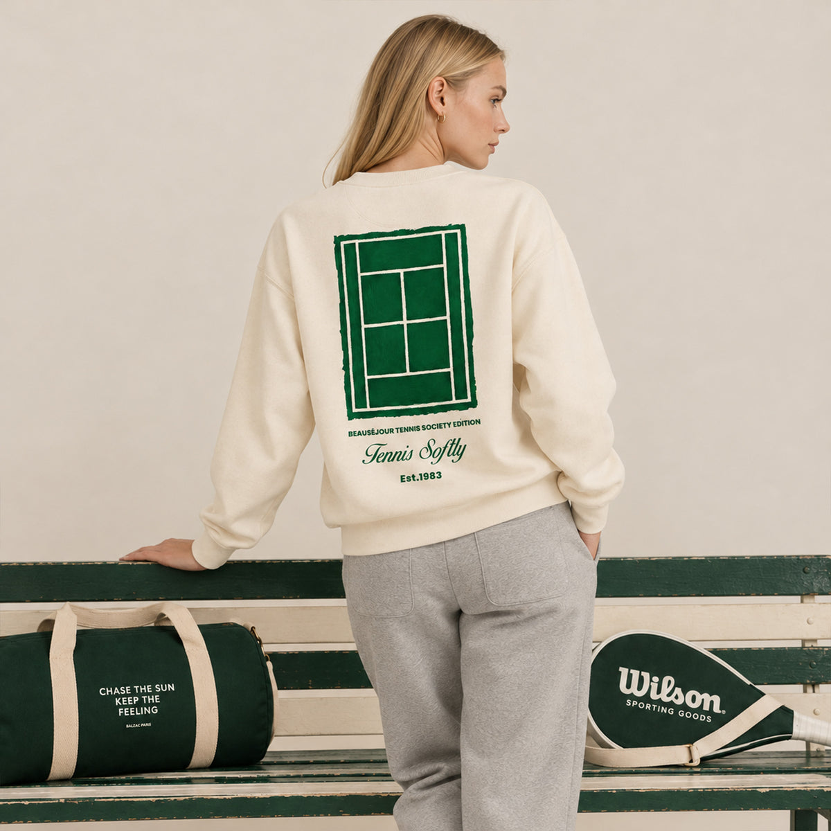 Sweatshirt tennis gazon