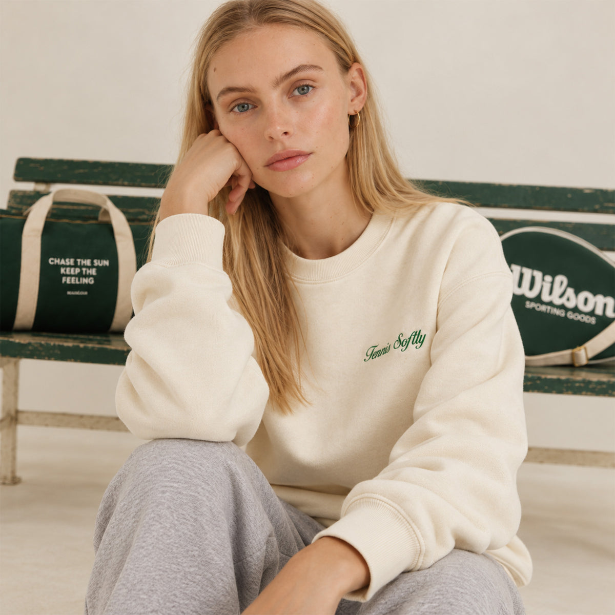 Sweatshirt tennis gazon