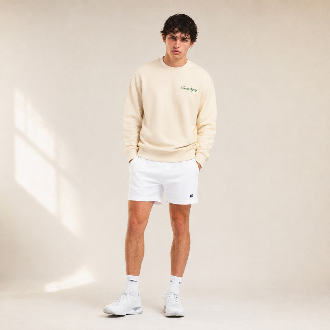Sweatshirt Tennis Homme Beauséjour vert, porté par un homme, vue 3.