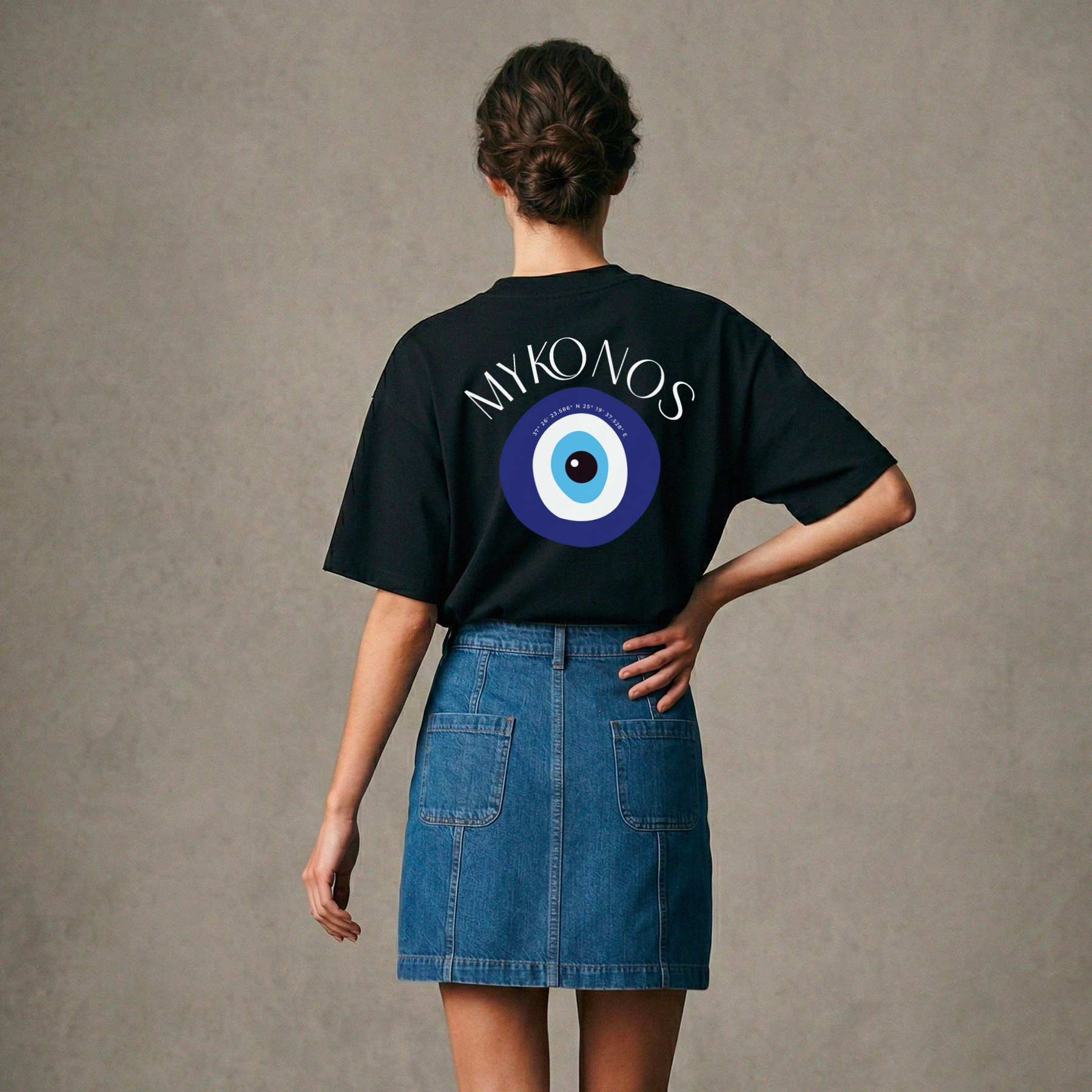 T-Shirt noir Mykonos