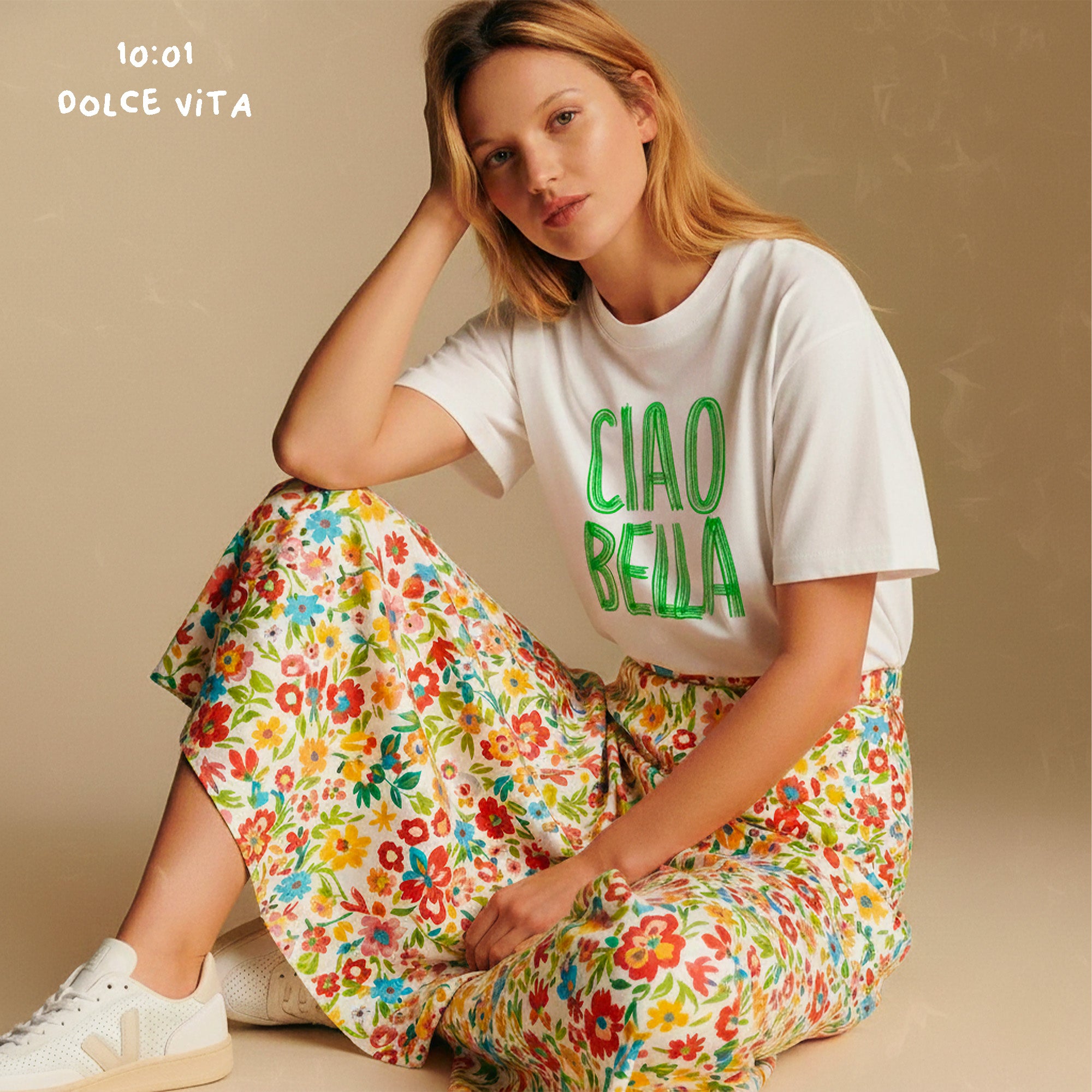 T-Shirt ciao bella - T-Shirt blanc femme - T-Shirt dolce vita - T-Shirt été - T-Shirt léger