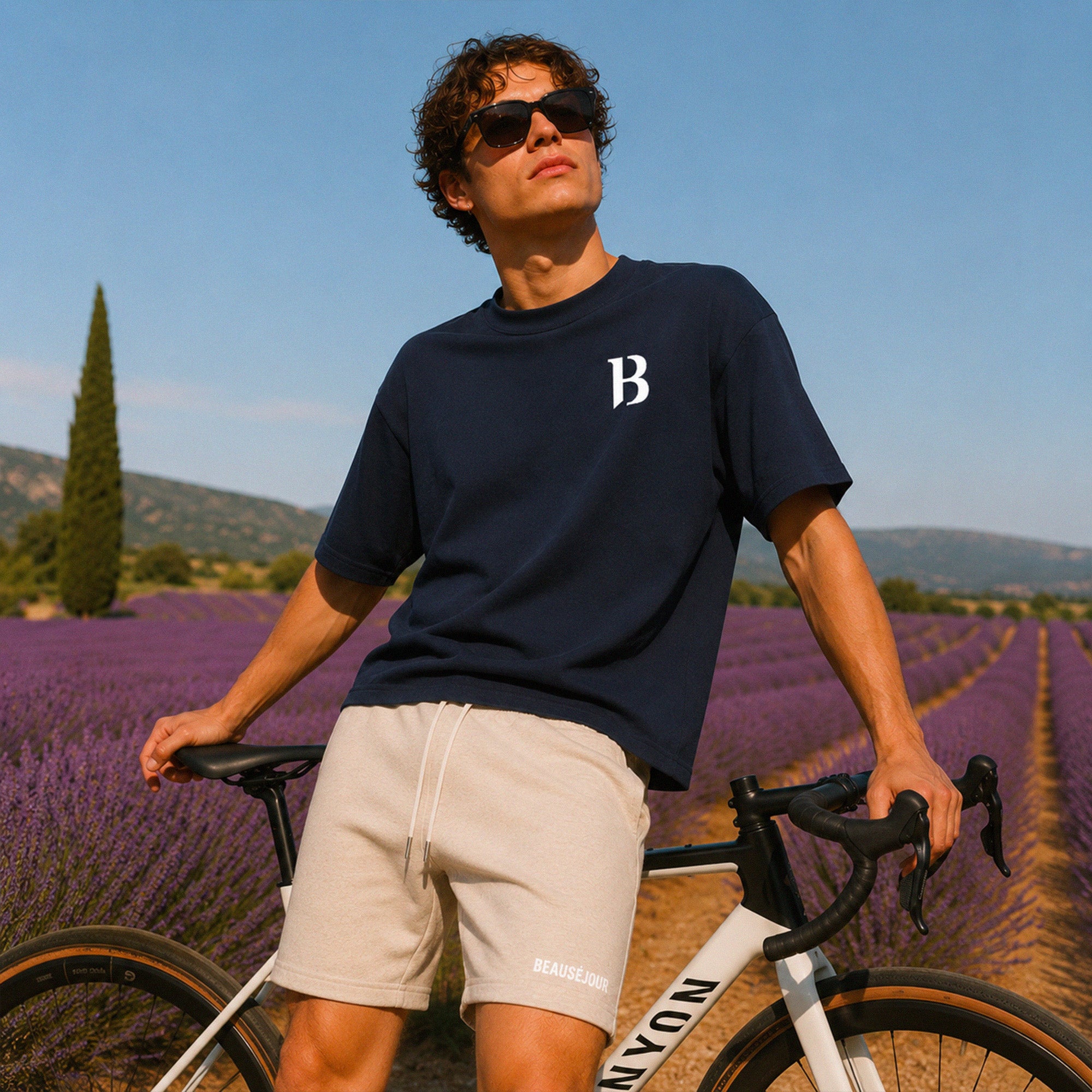T-shirt Boxy Bleu marine Signature B Beauséjour