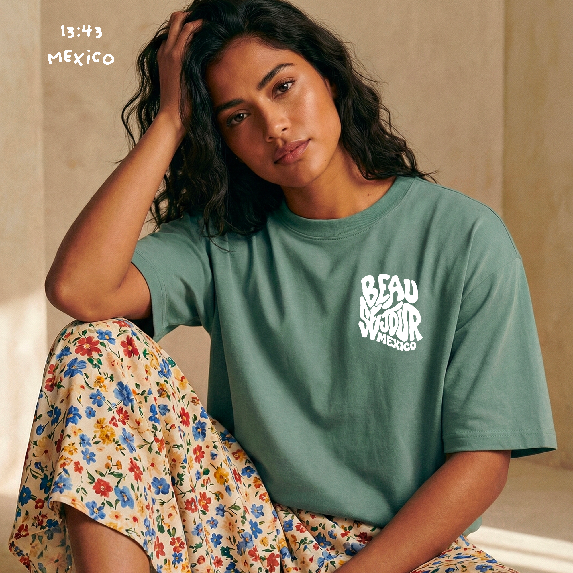 T-Shirt Mexico - Beauséjour France - Coupe large - T-Shirt vert unisexe 