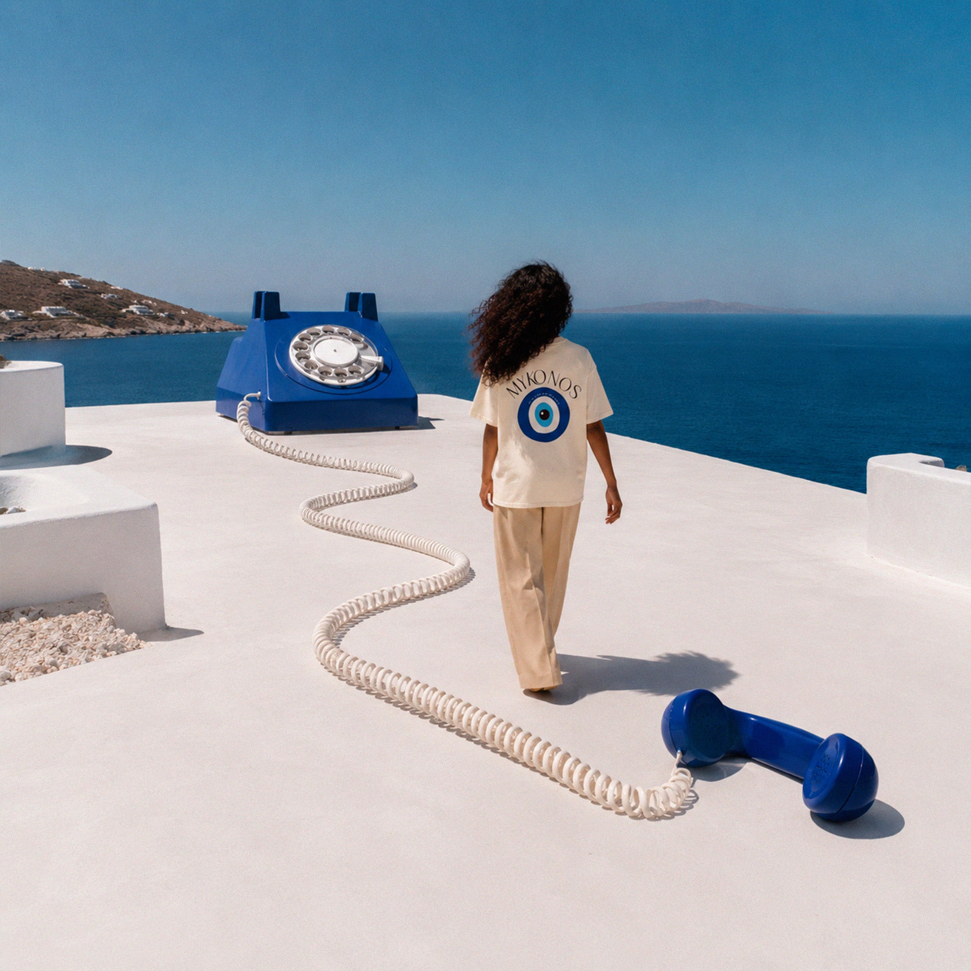 T-Shirt boxy creme Mykonos
