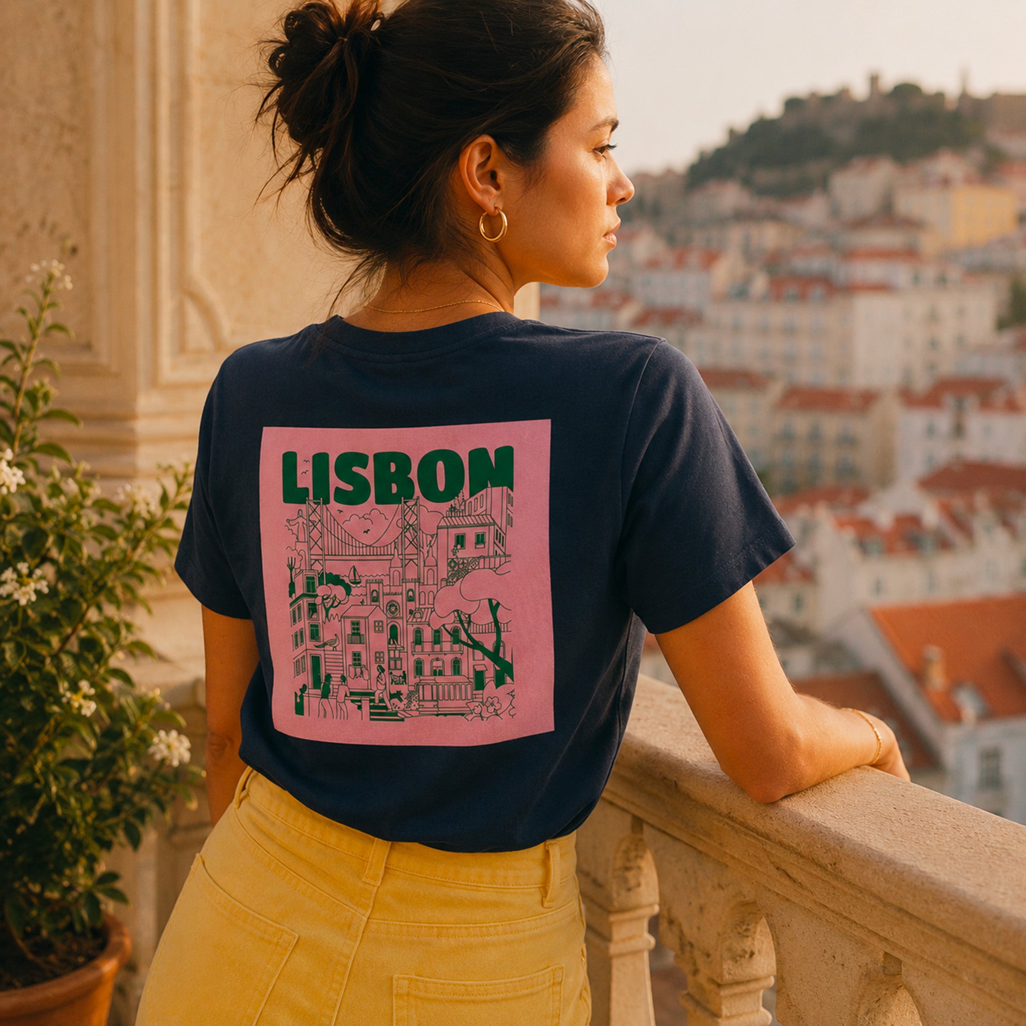 T-Shirt bleu marine Lisbonne