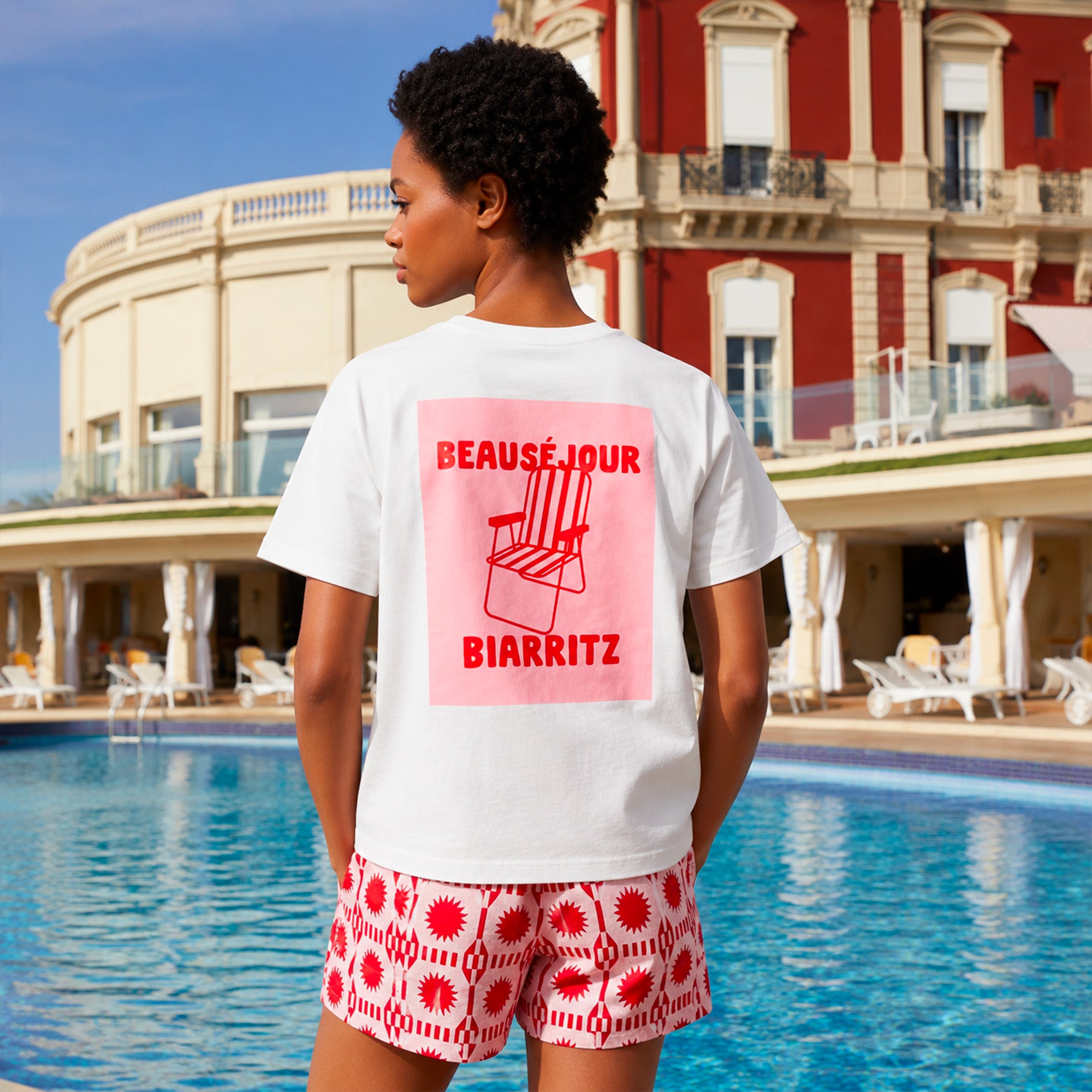 tshirt blanc style resort inspire de biarritz
