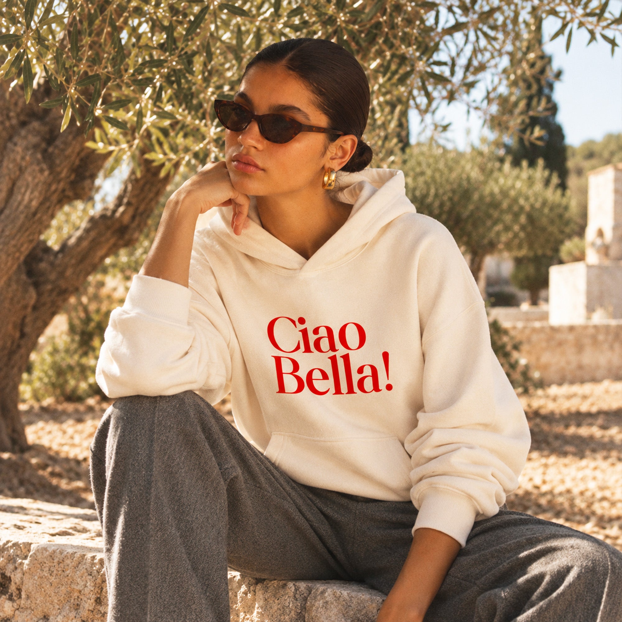 Hoodie Creme Ciao bella